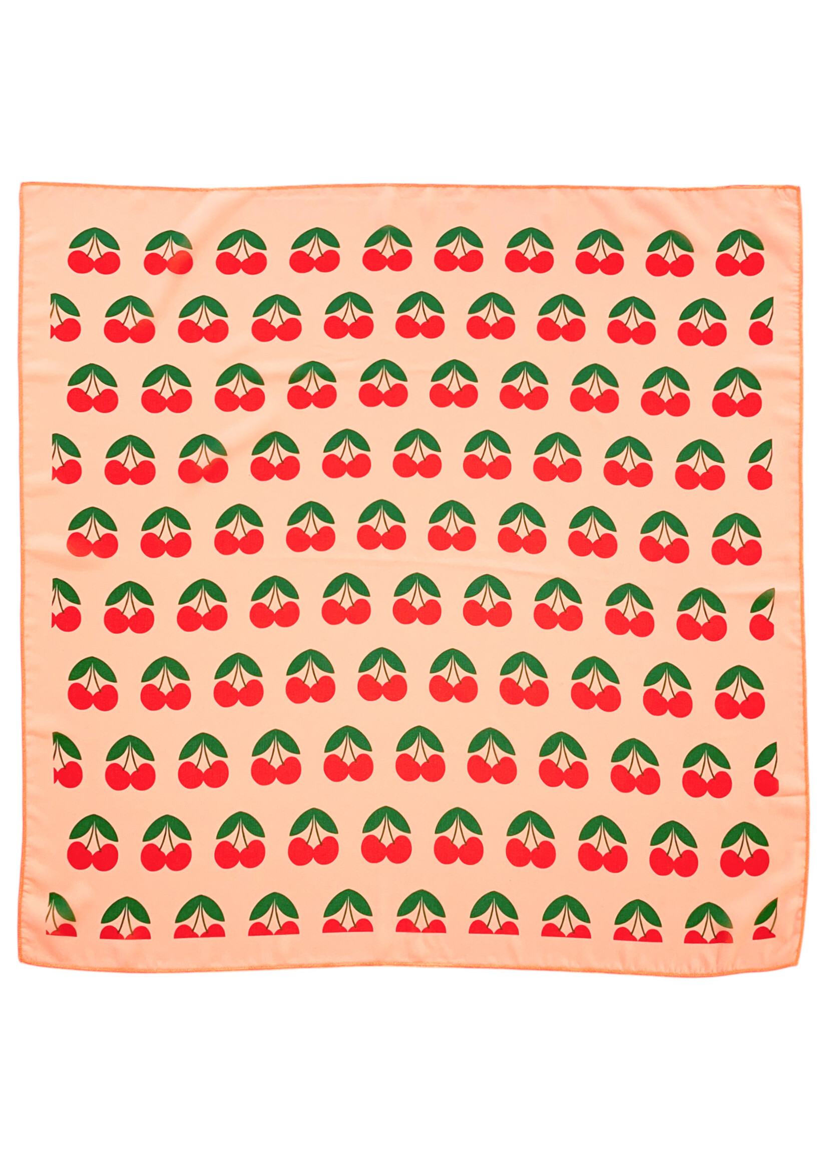 Piupiuchick Silky bandana | Coral w/ cherries allover - Piupiuchick