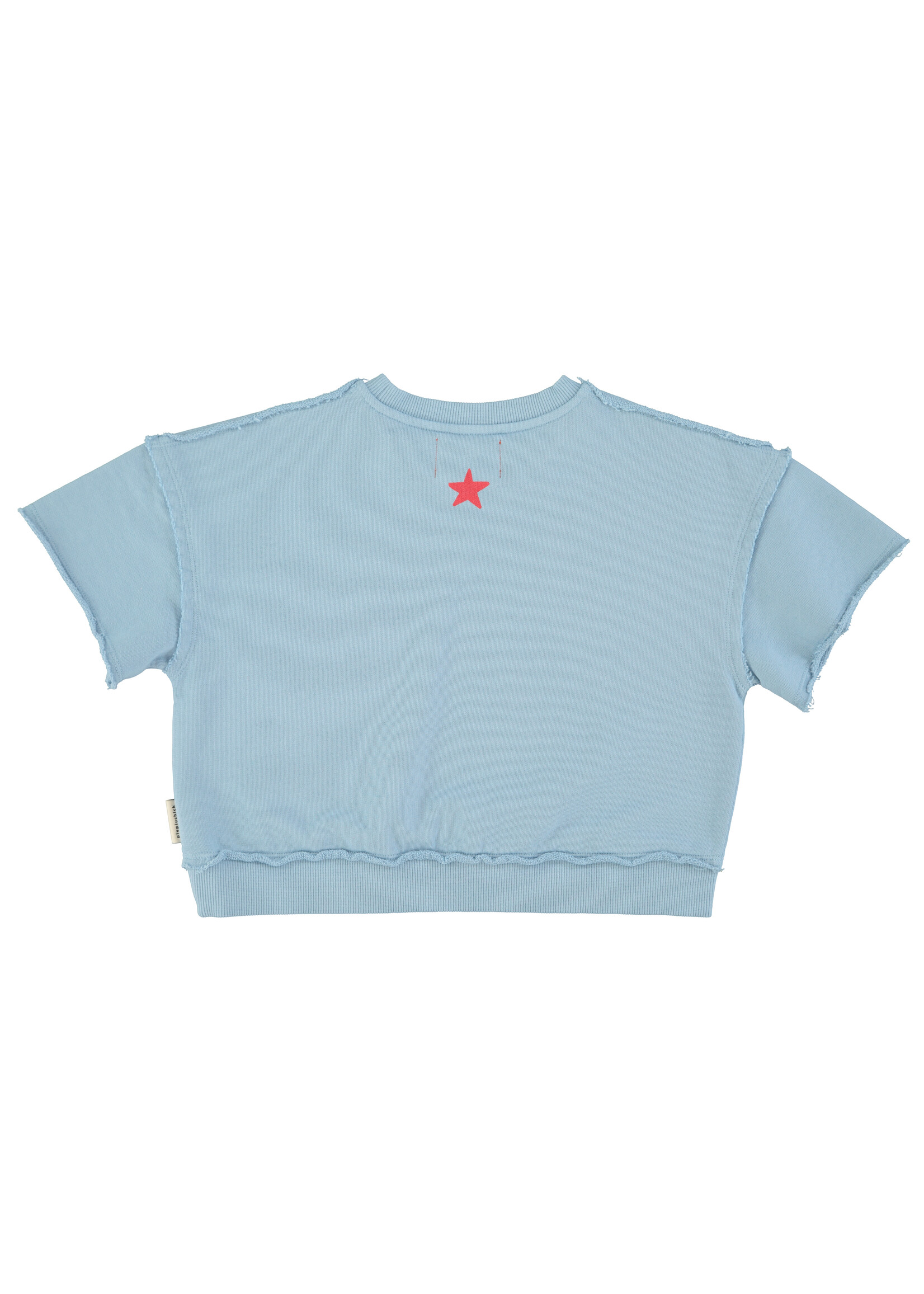 Piupiuchick Short sleeve sweatshirt | Blue w/ A print - Piupiuchick