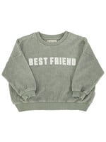 Piupiuchick Sweatshirt | Washed green w/ best friend print - Piupiuchick