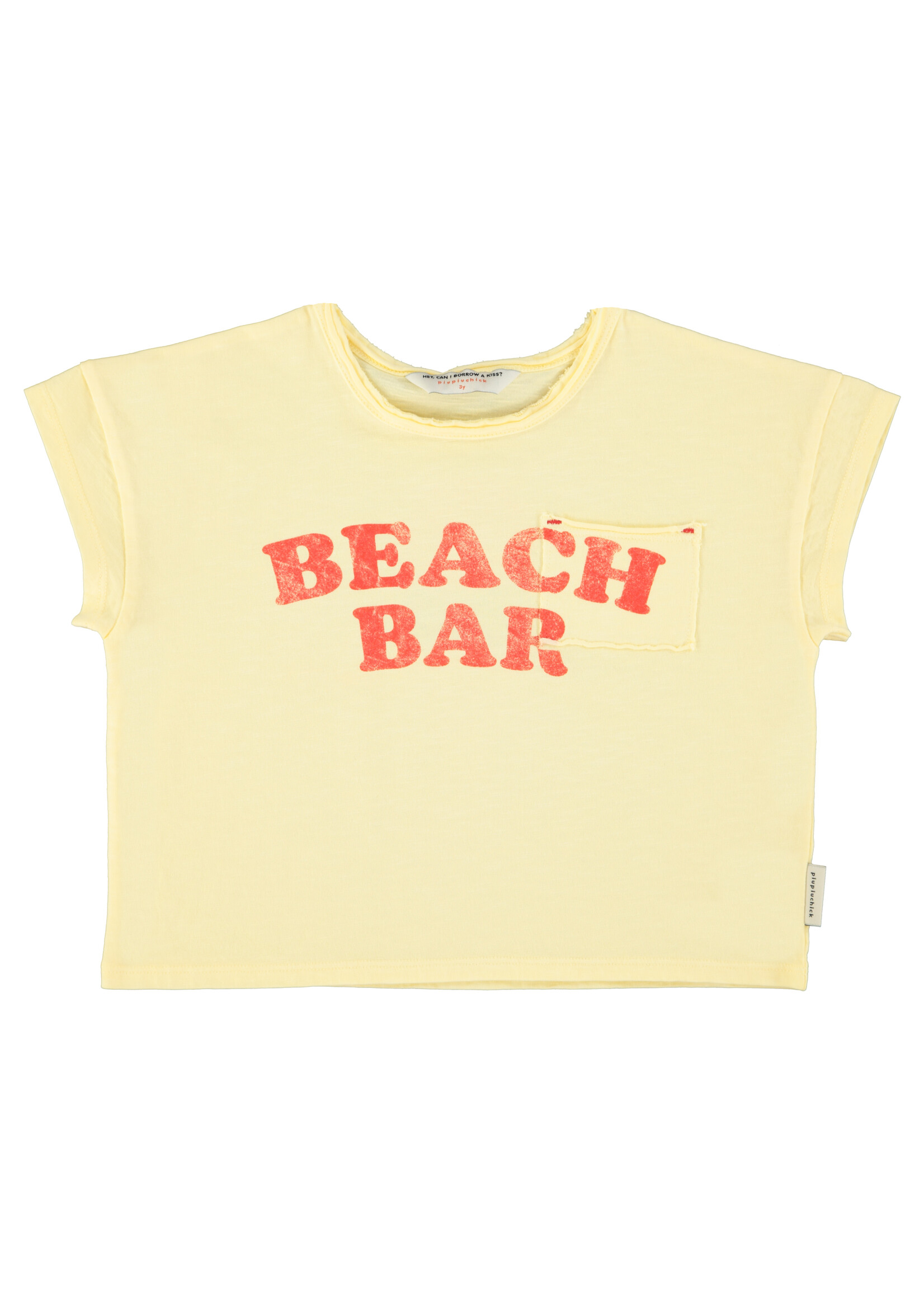 Piupiuchick T’shirt | Light yellow w/ beach bar print - Piupiuchick
