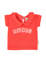 Piupiuchick T’shirt w/ peter pan collar | red w/ amour print - Piupiuchick