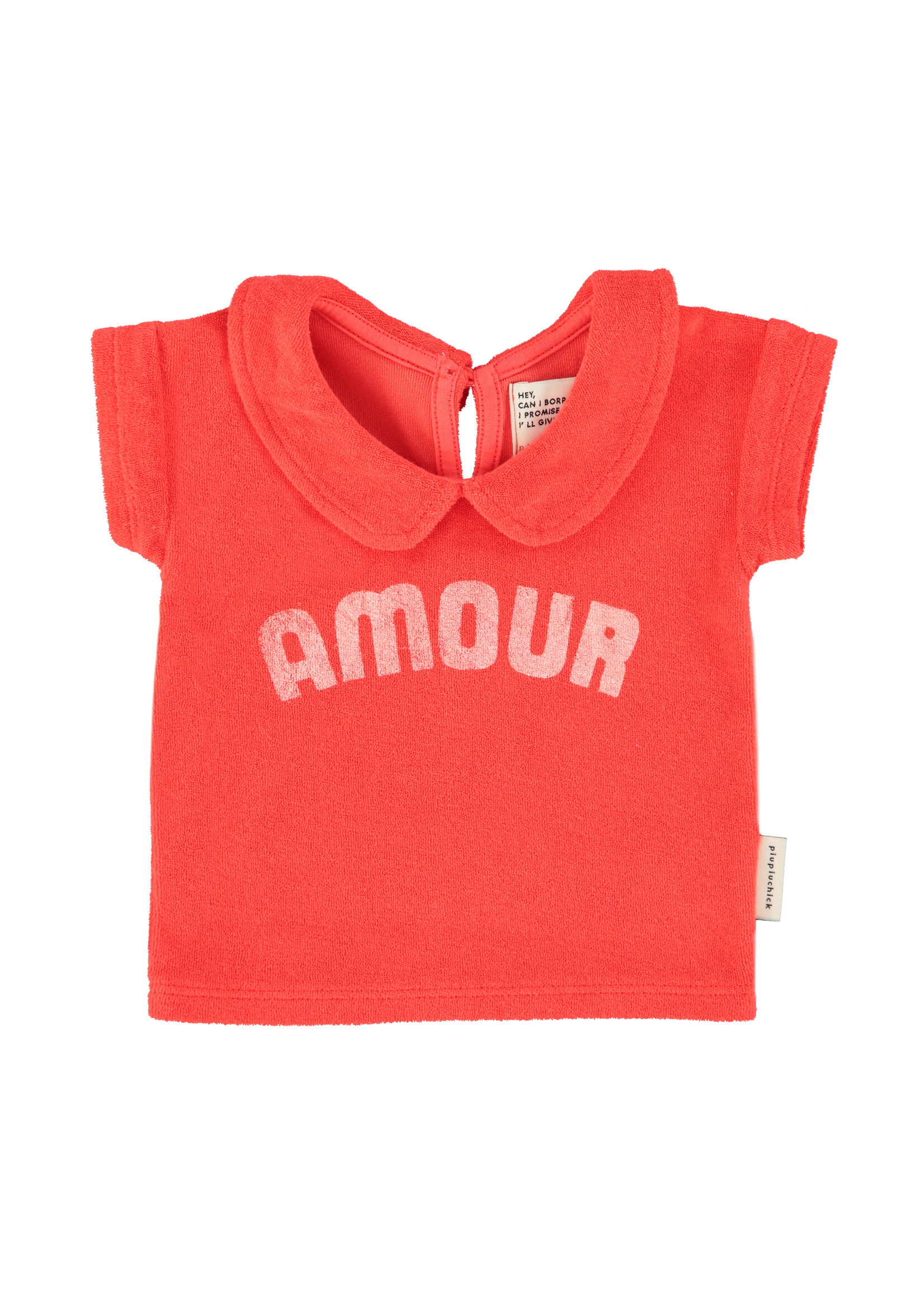 Piupiuchick T’shirt w/ peter pan collar | red w/ amour print - Piupiuchick