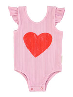 Piupiuchick Sleeveless bodysuit | Lilac w/ red heart print - Piupiuchick