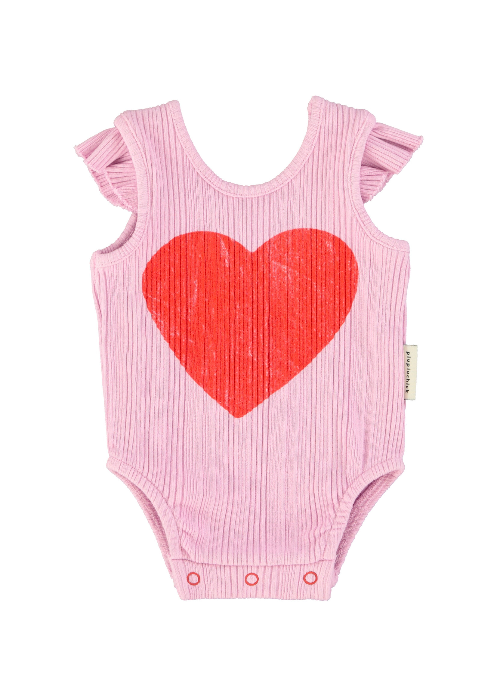 Piupiuchick Sleeveless bodysuit | Lilac w/ red heart print - Piupiuchick