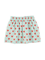 Piupiuchick Short skirt | Light blue w/ red hearts maat 104 - Piupiuchick