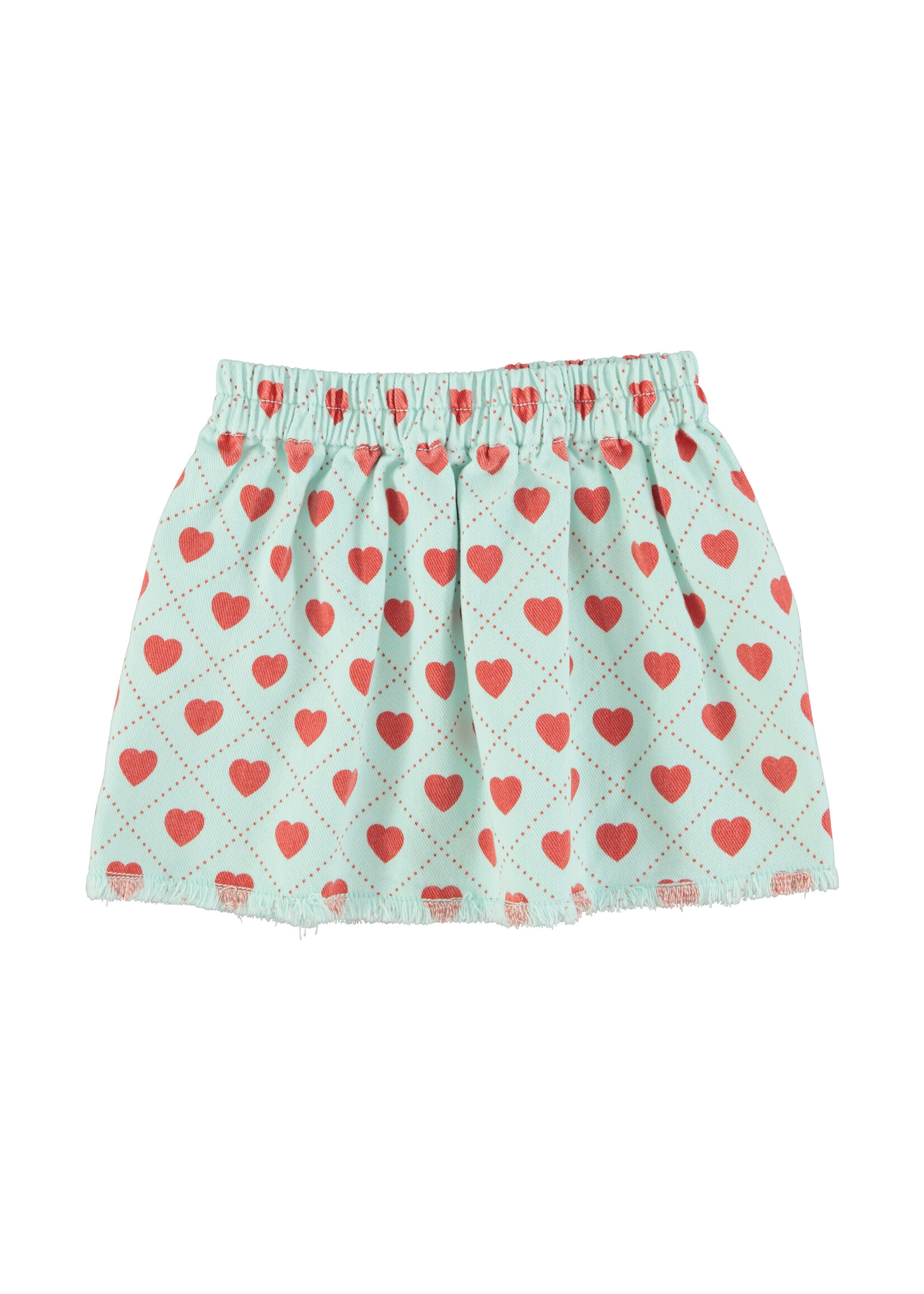 Piupiuchick Short skirt | Light blue w/ red hearts - Piupiuchick