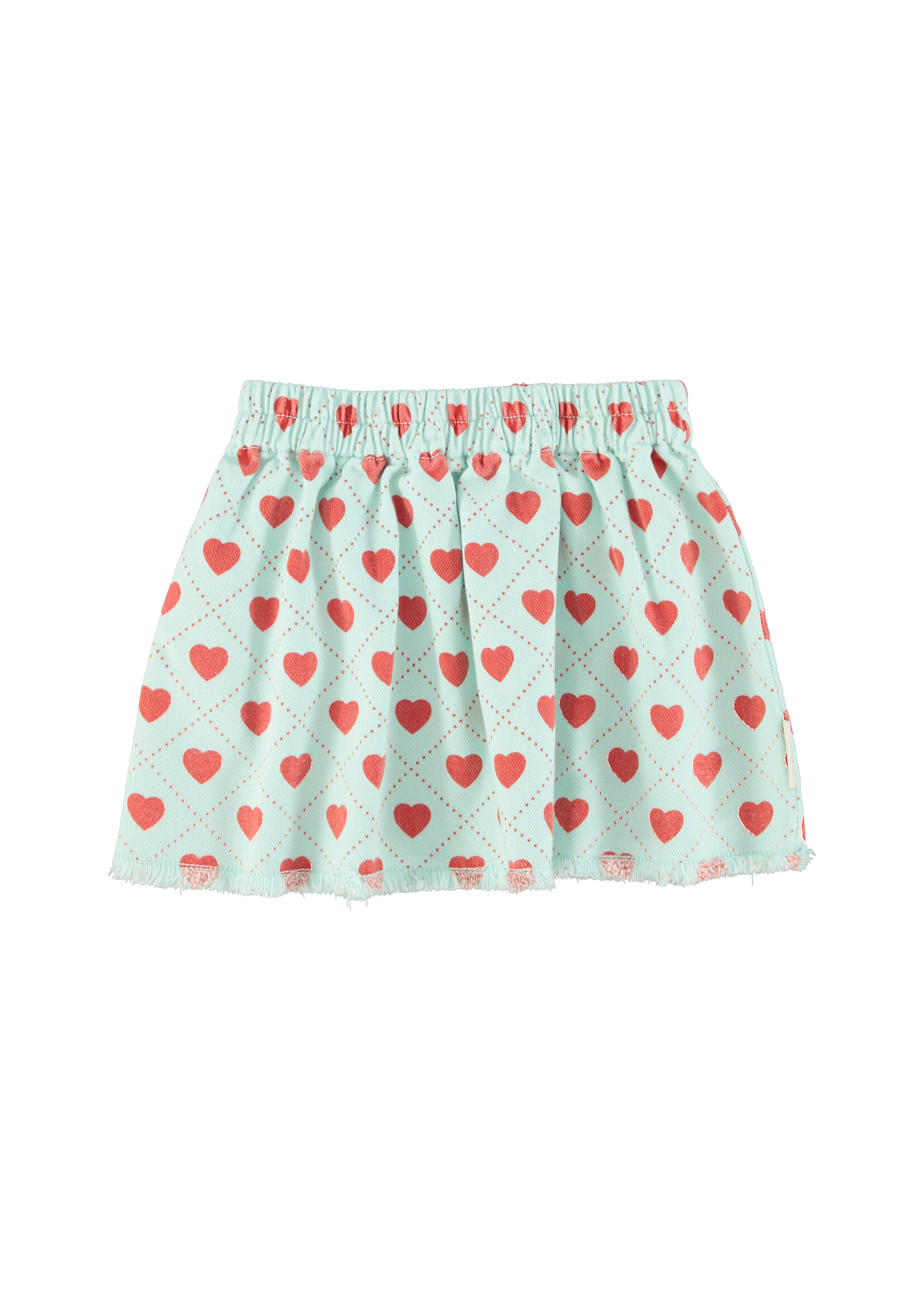 Piupiuchick Short skirt | Light blue w/ red hearts - Piupiuchick