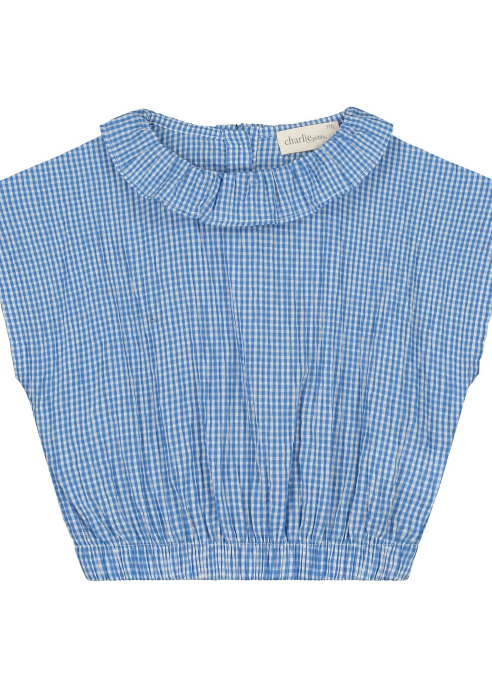 Charlie Petite Paige top | Blue/White checks - Charlie Petite