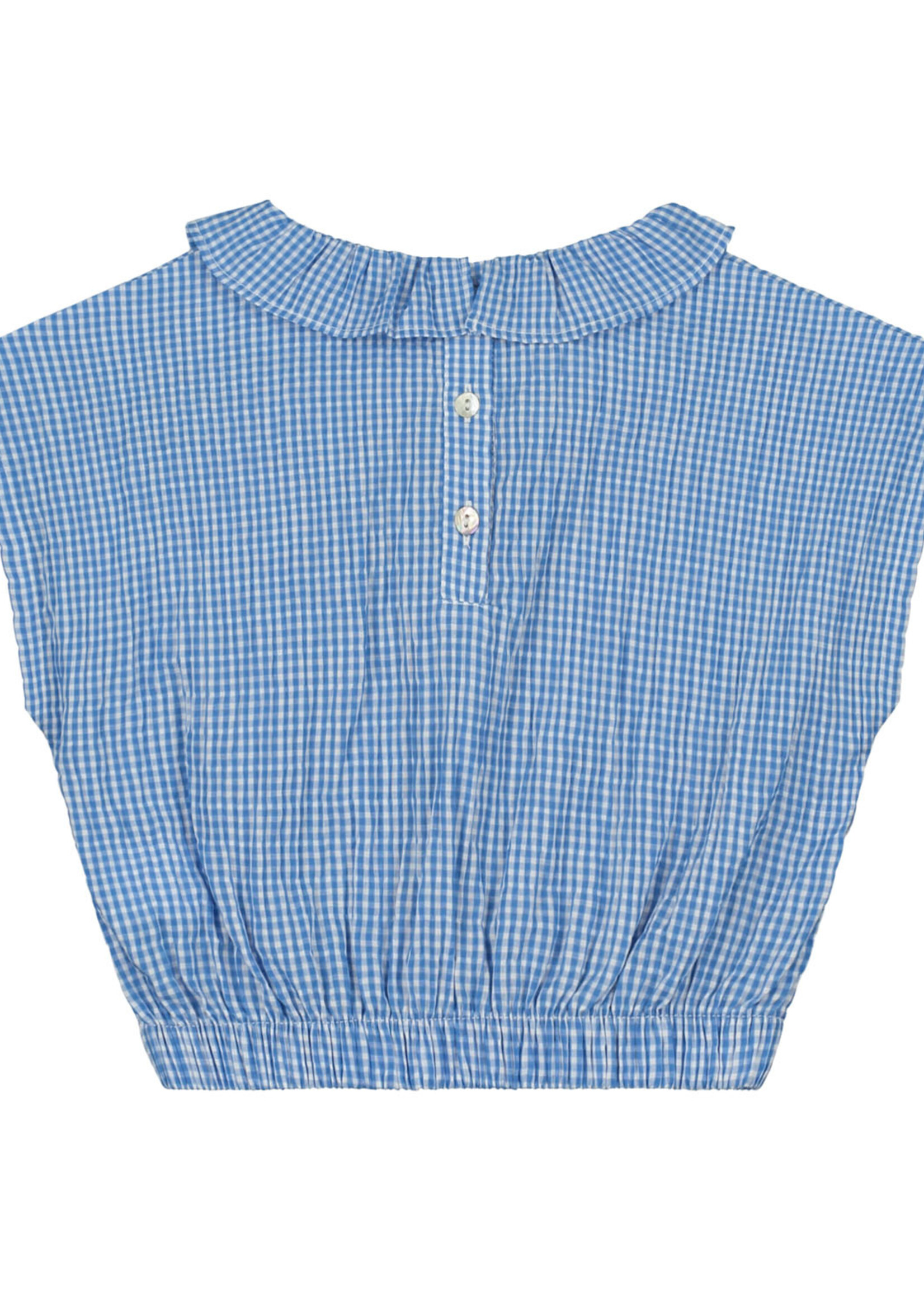Charlie Petite Paige top | Blue/White checks - Charlie Petite