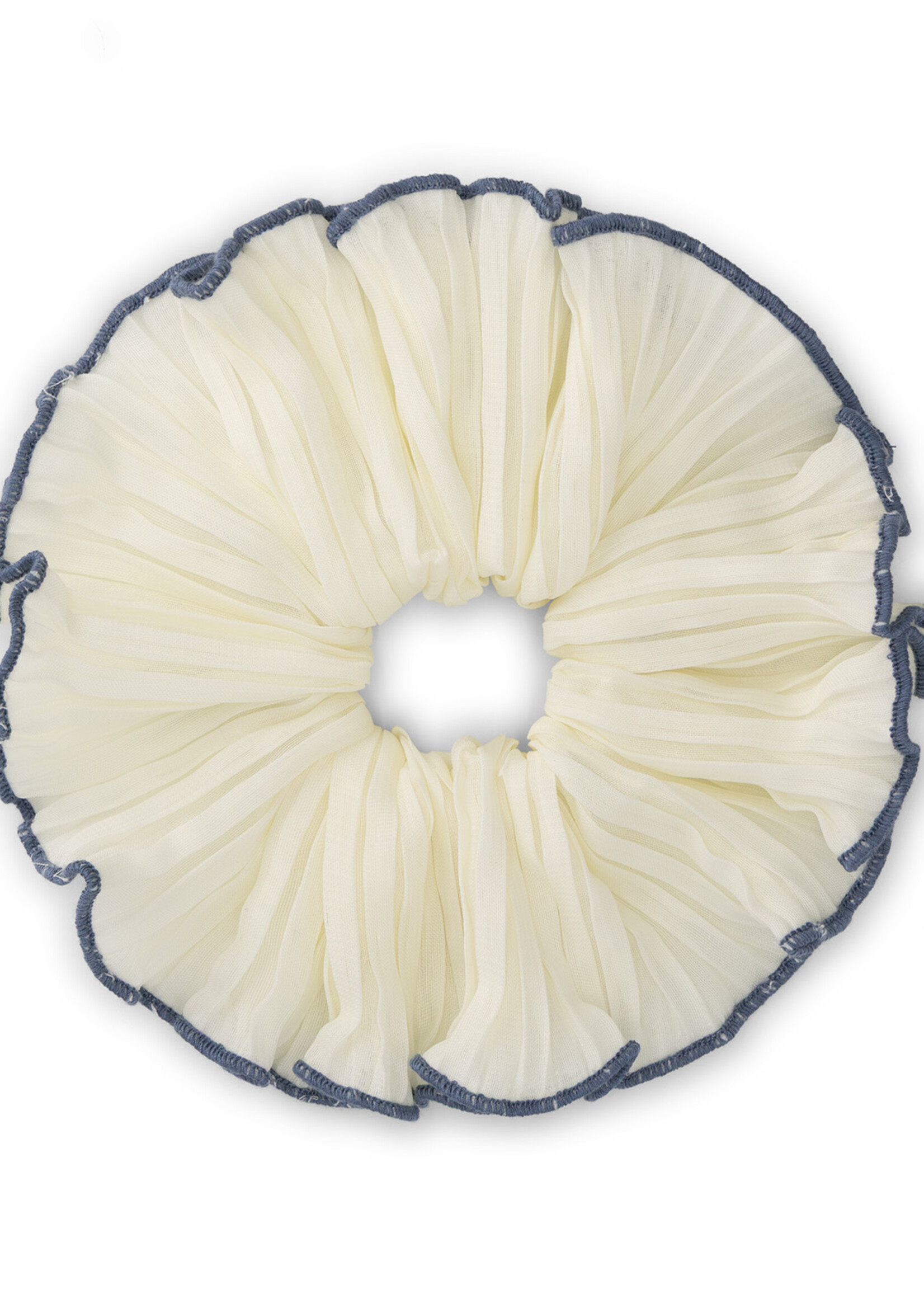 Charlie Petite Peach Scrunchie | Ecru with navy - Charlie Petite