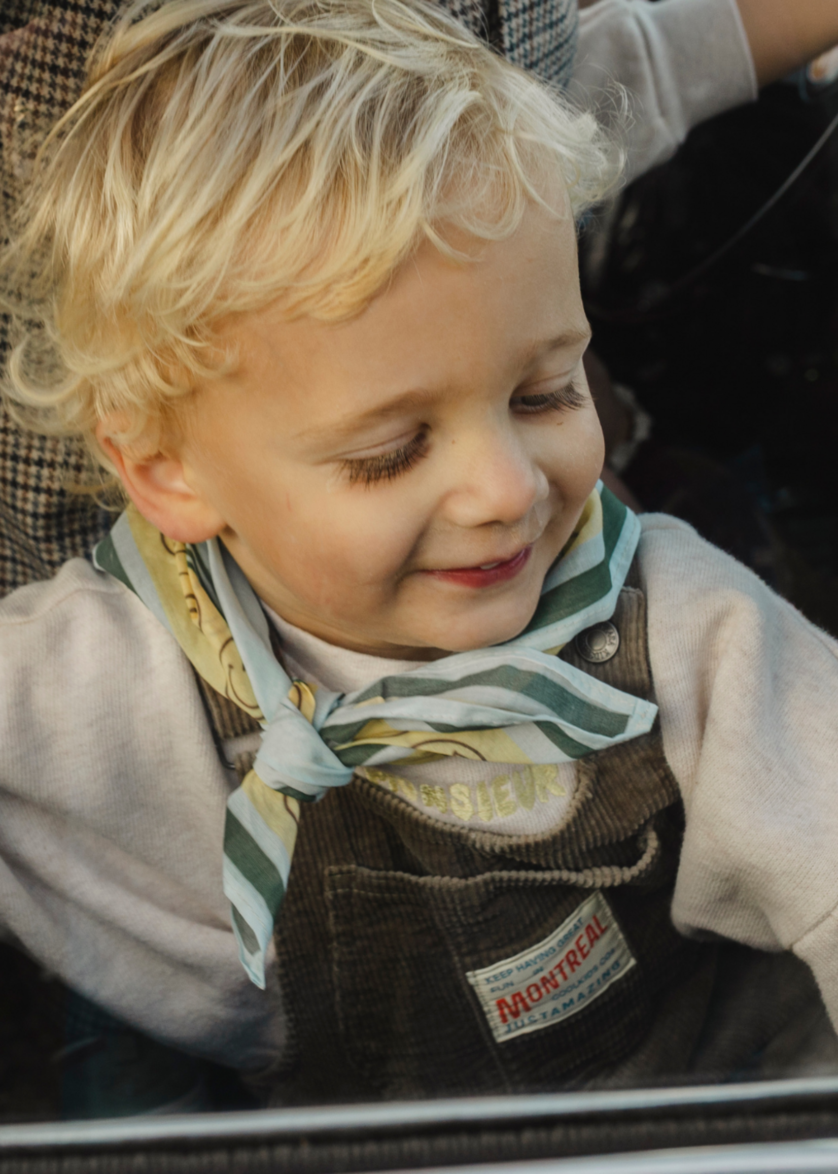 Atelier Pomme Pomme club smiling scarf Dreamy blue - Atelier Pomme