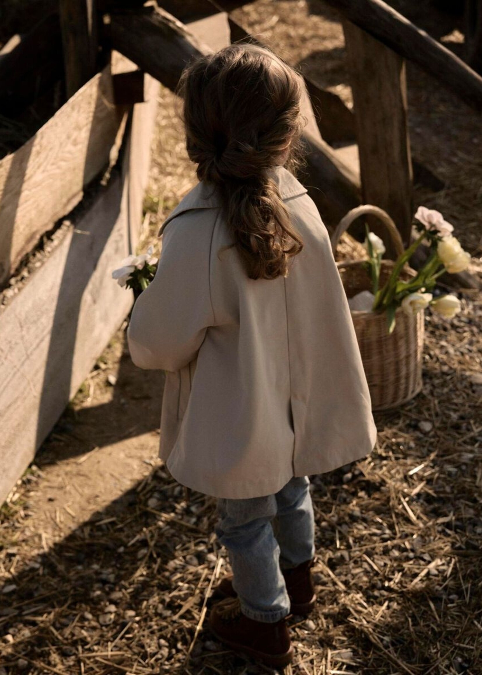 Lil Atelier Lamadelin loose long jacket Safari - lil atelier