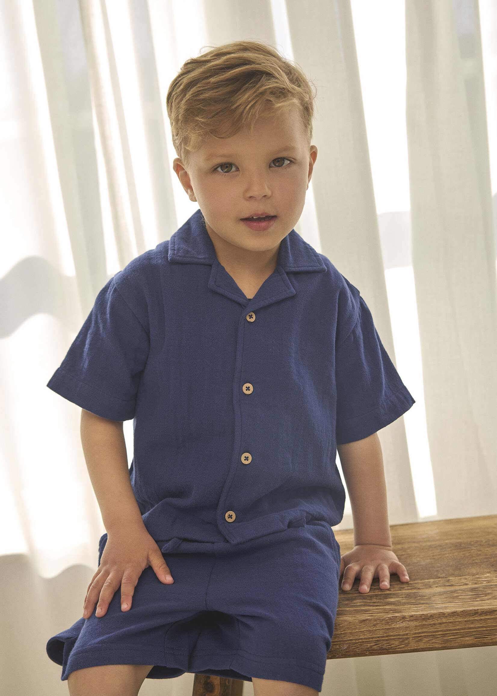 Enfant Shirt SS muslin |  Medieval blue - Enfant