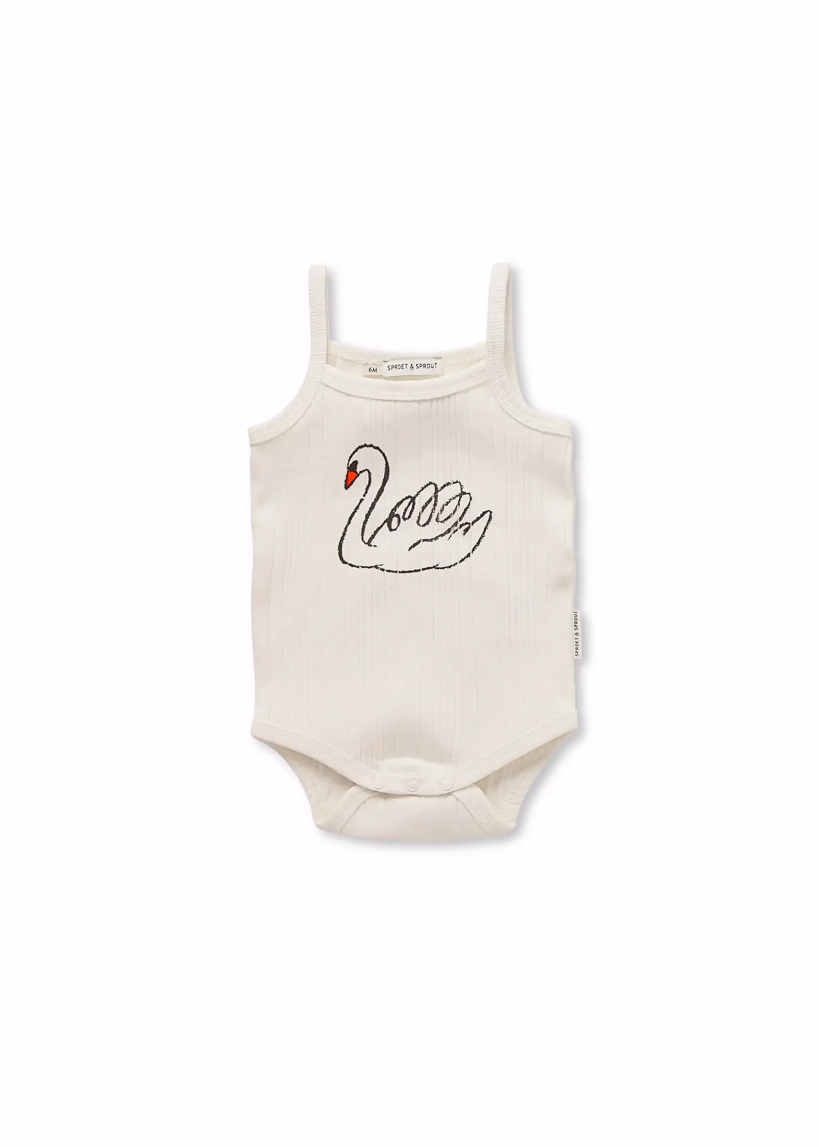 Sproet en Sprout Strap romper swan Off white - Sproet en Sprout