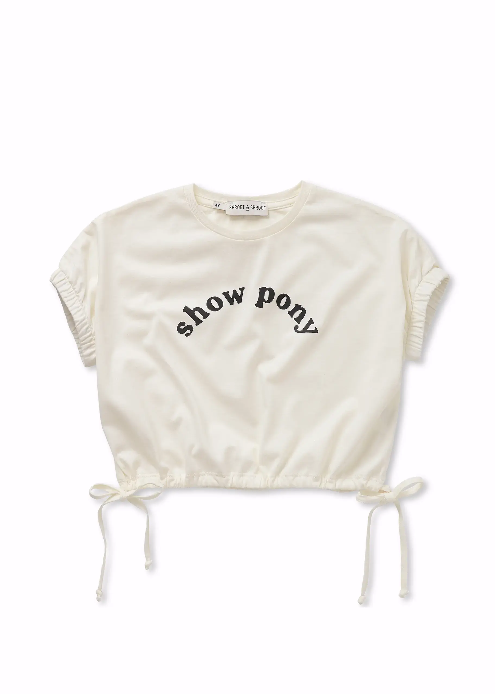Sproet en Sprout Girls tshirt show pony Off white  - Sproet en Sprout