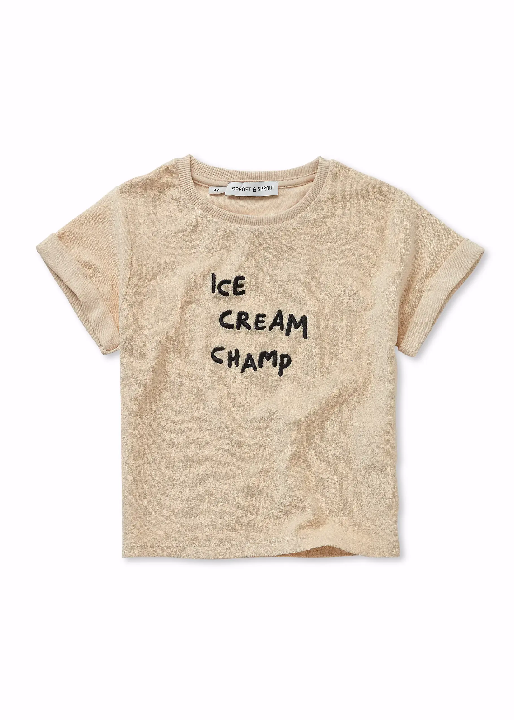 Sproet en Sprout Terry tshirt Ice cream champ Sesame - Sproet en Sprout