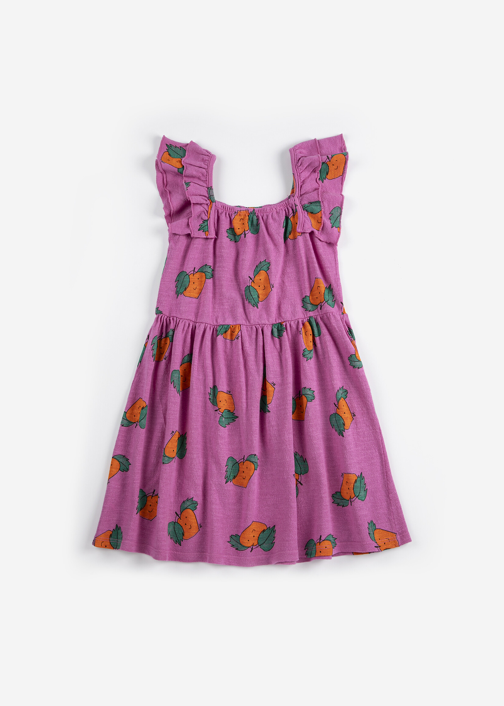 Bobo Choses Tangerine all over ruffled dress - Bobo Choses