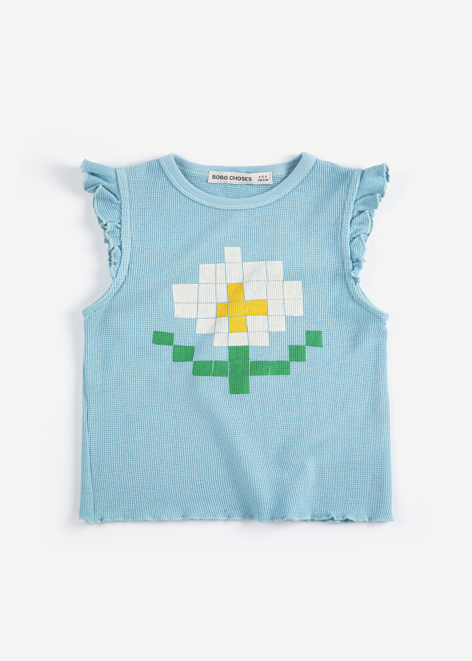 Bobo Choses Pixel daisy ruffled top- Bobo Choses