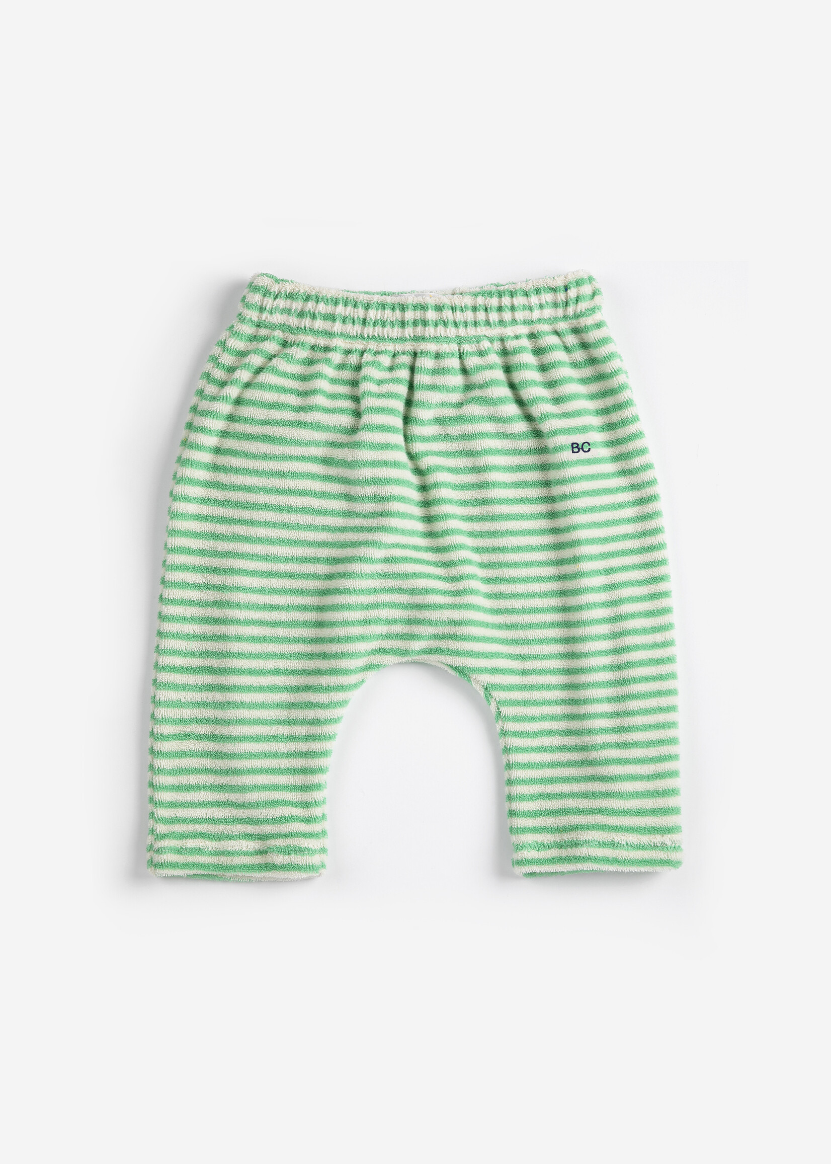 Bobo Choses Green  stripes terry cloth harem pants - Bobo Choses