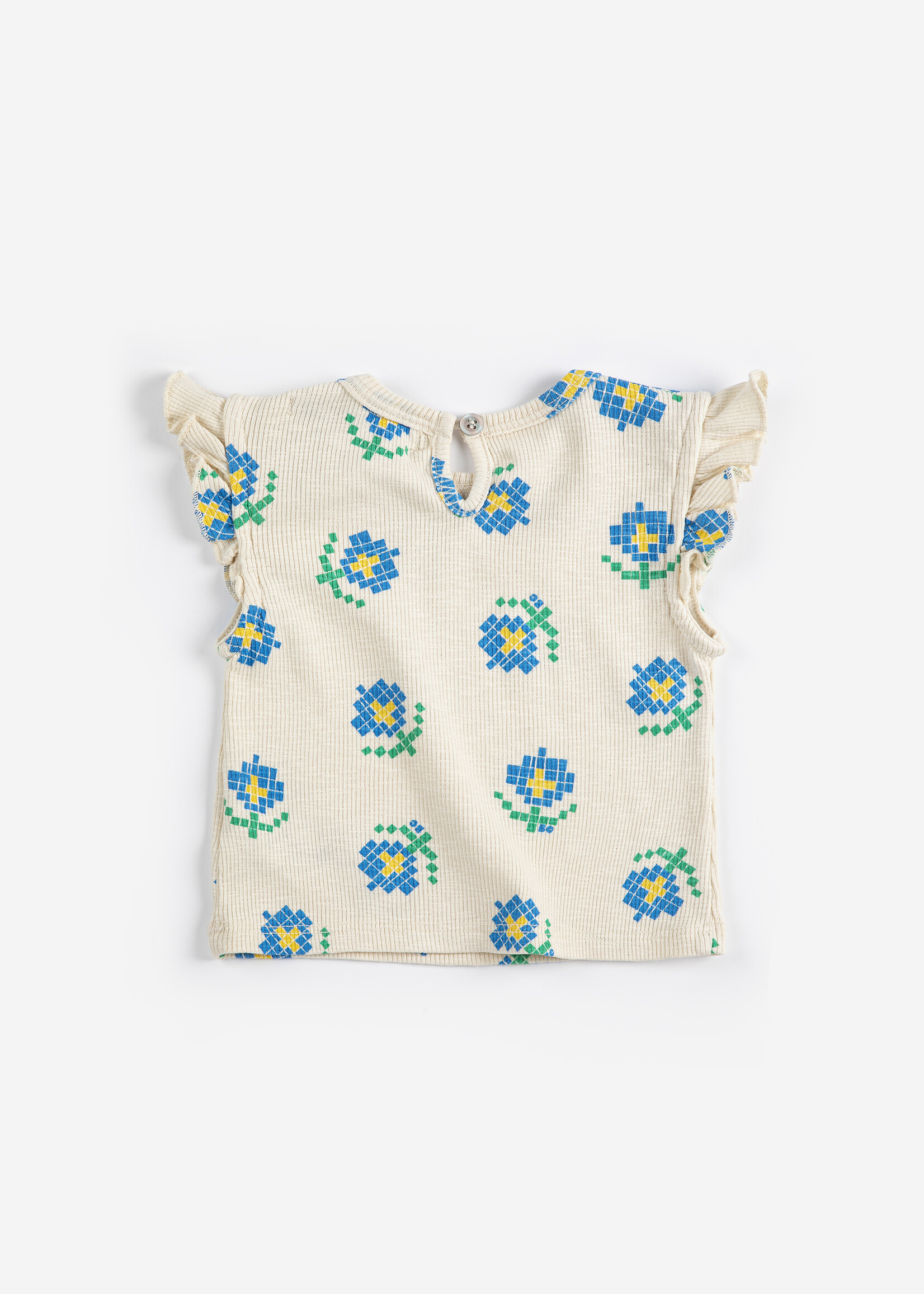 Bobo Choses Pixel flowers all over ruffled top - Bobo Choses