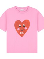 Daily Brat Patty heart tshirt pink cosmos 104/110  - Daily Brat