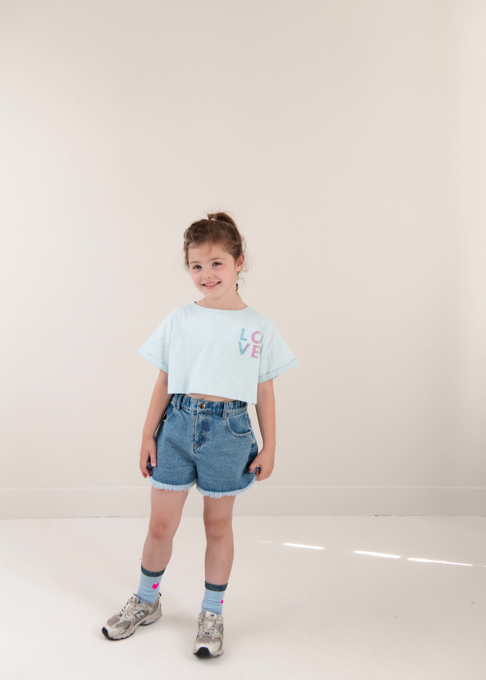 Jenest Lizzy cropped tshirt Water blue - Jenest