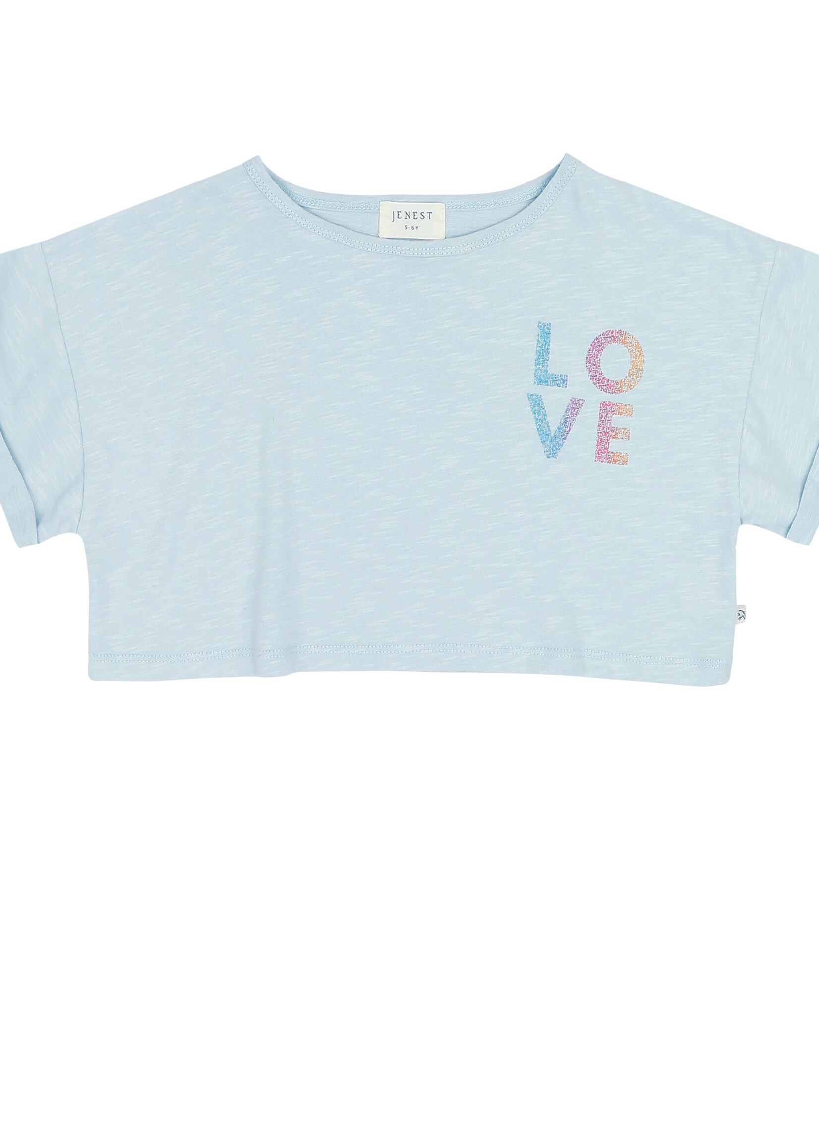 Jenest Lizzy cropped tshirt Water blue - Jenest