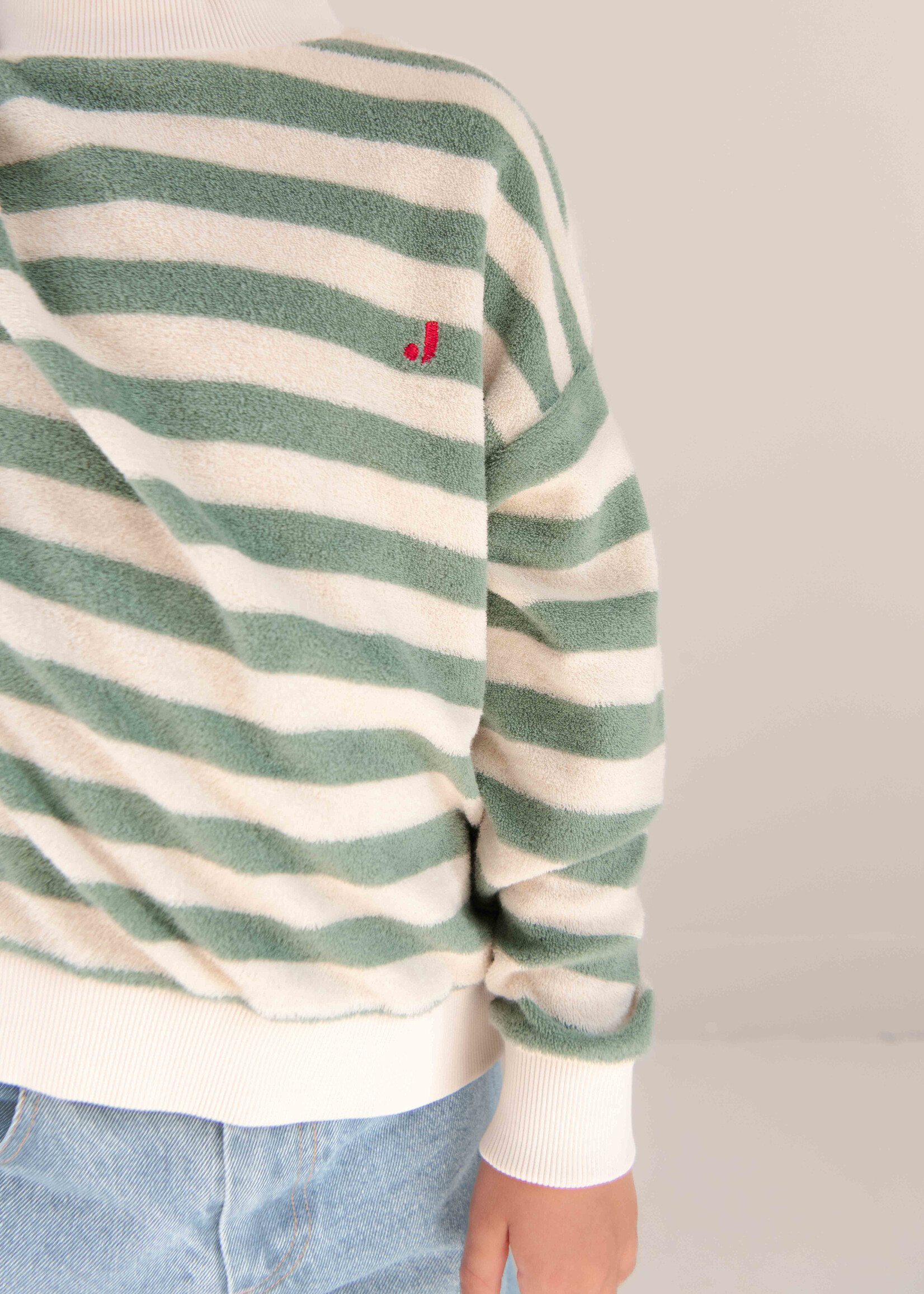 Jenest Kay sweater Sage green stripe - Jenest