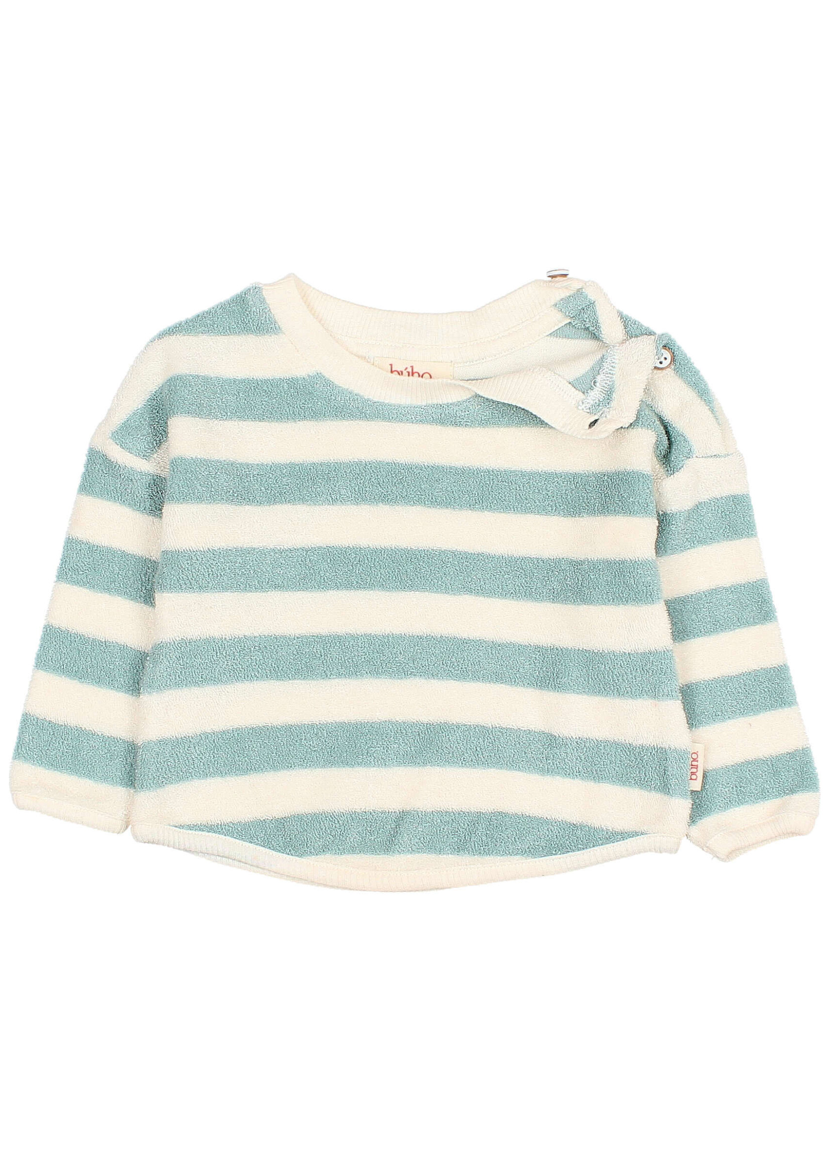 Buho Barcelona BB Terry stripes sweatshirt Green moss - Buho