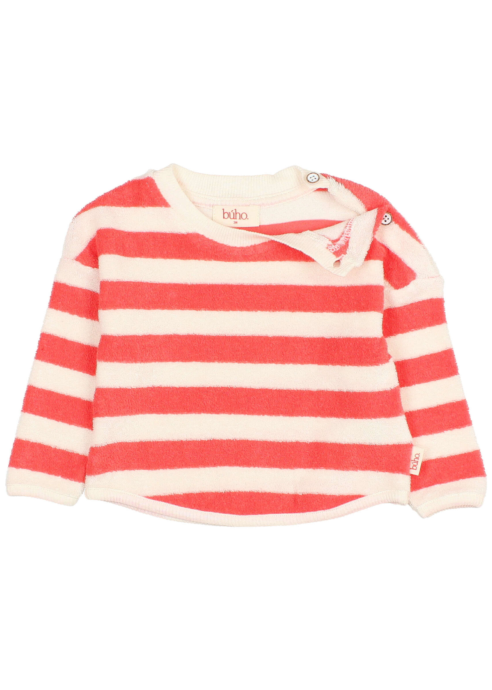 Buho Barcelona BB Terry stripes sweatshirt Coral - Buho