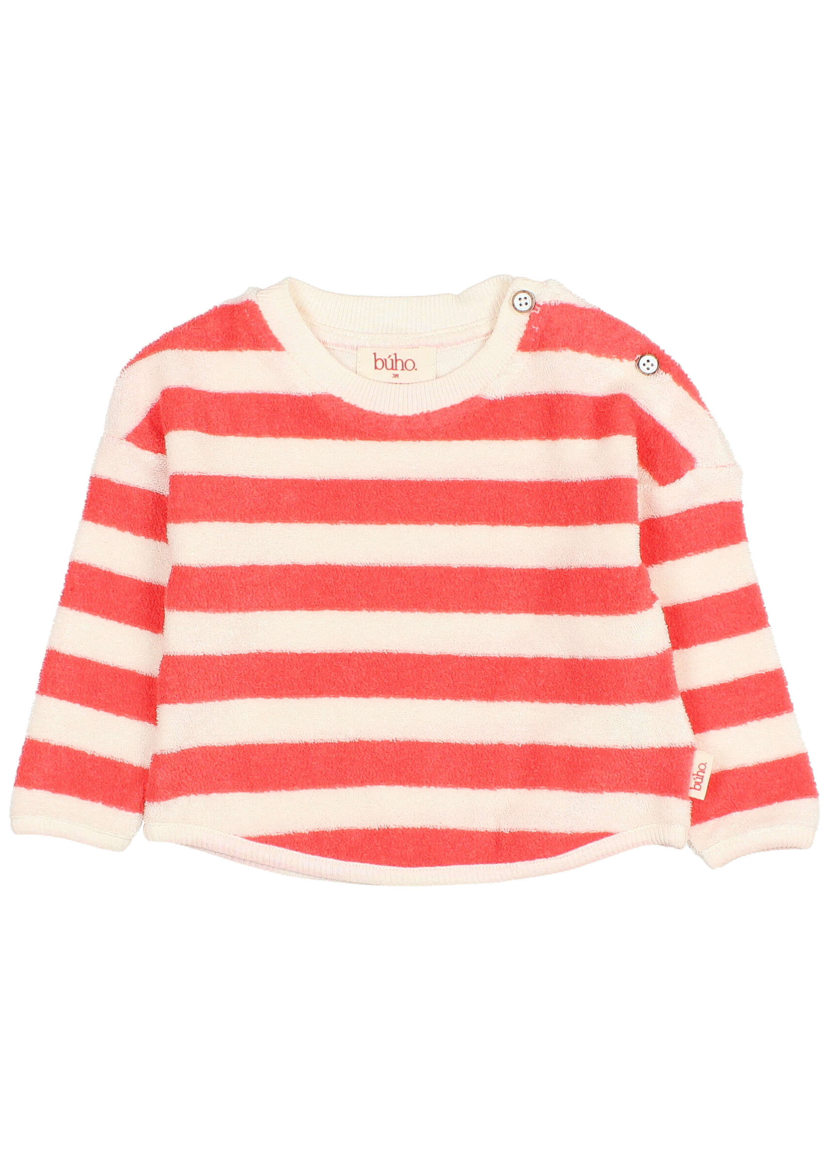 Buho Barcelona BB Terry stripes sweatshirt Coral - Buho
