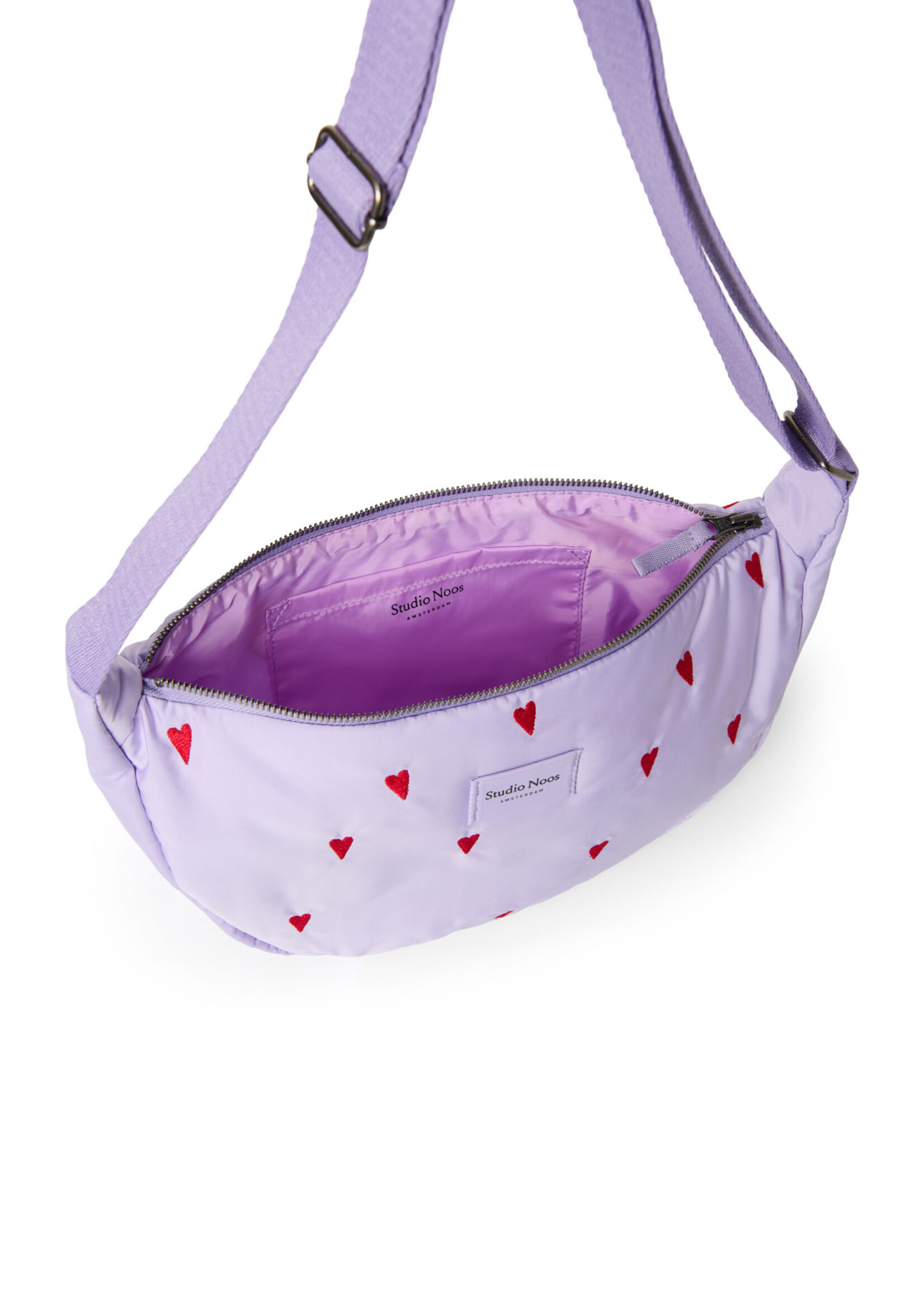 Studio Noos Puffy adult fanny pack Purple hearts - Studio Noos