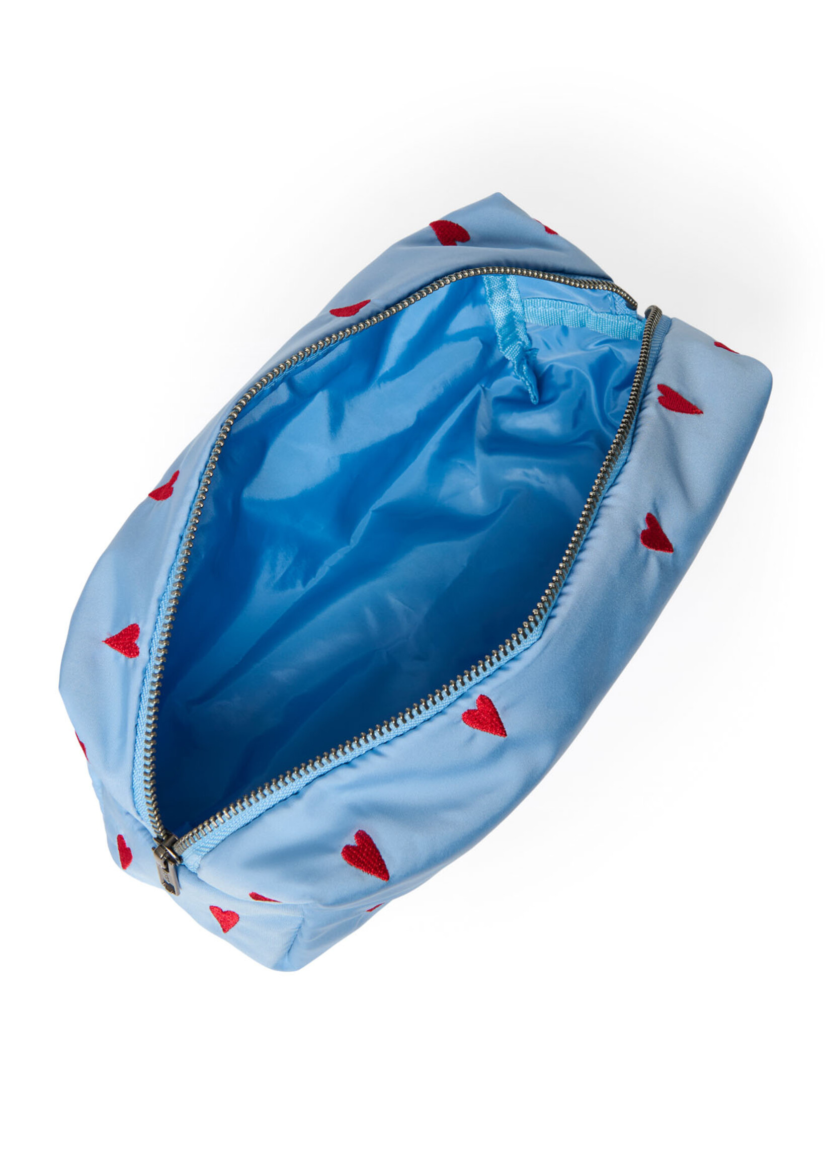 Studio Noos Puffy pouch Light blue hearts - Studio Noos