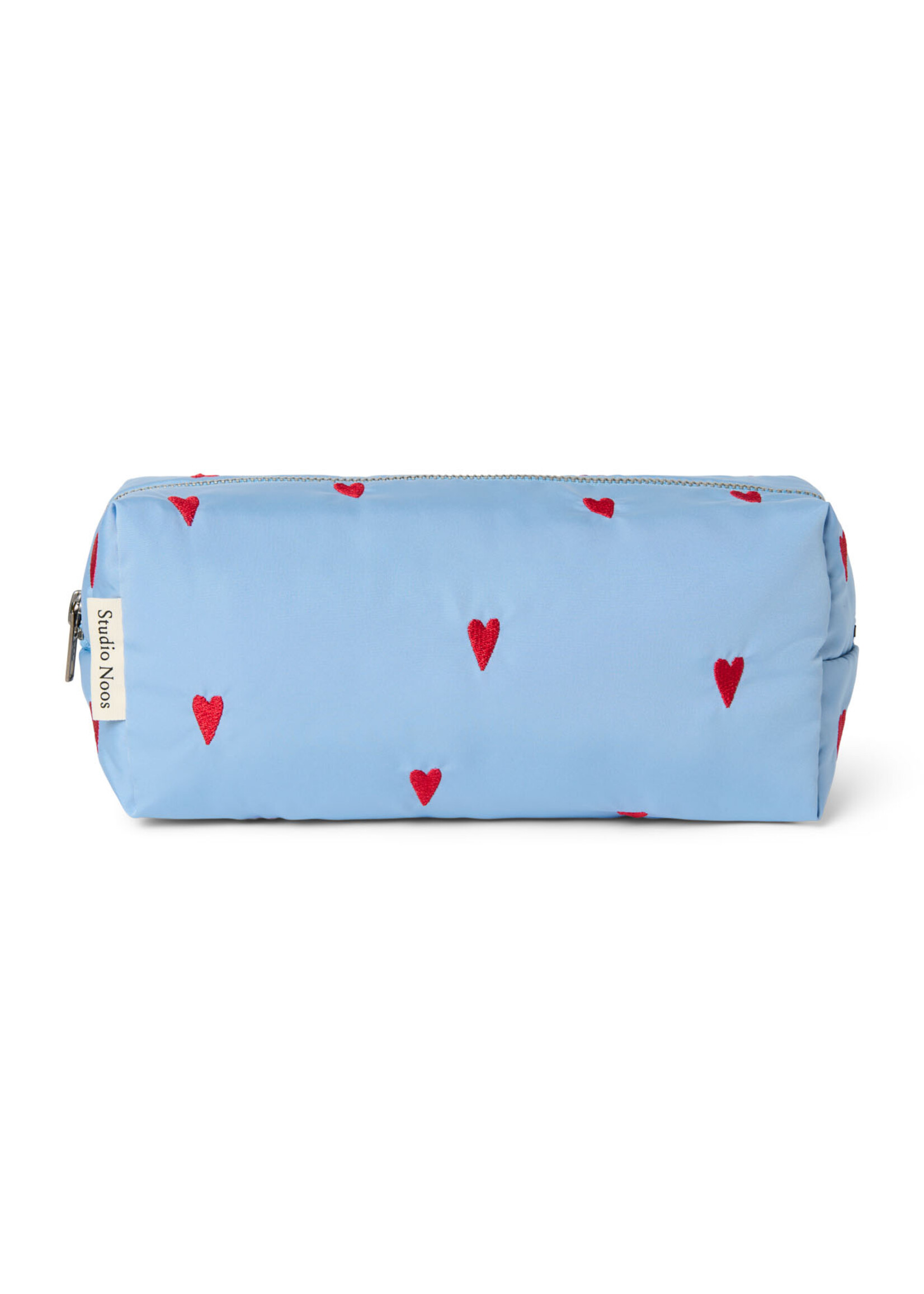 Studio Noos Puffy pouch Light blue hearts - Studio Noos