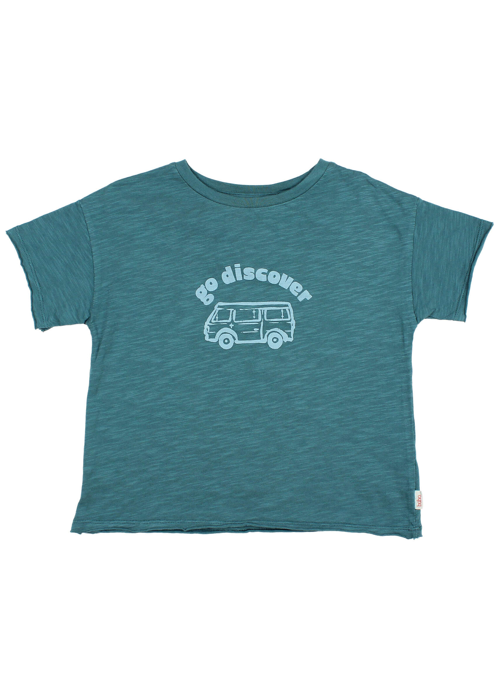 Buho Barcelona Discover tshirt rib collar Green lake - Buho