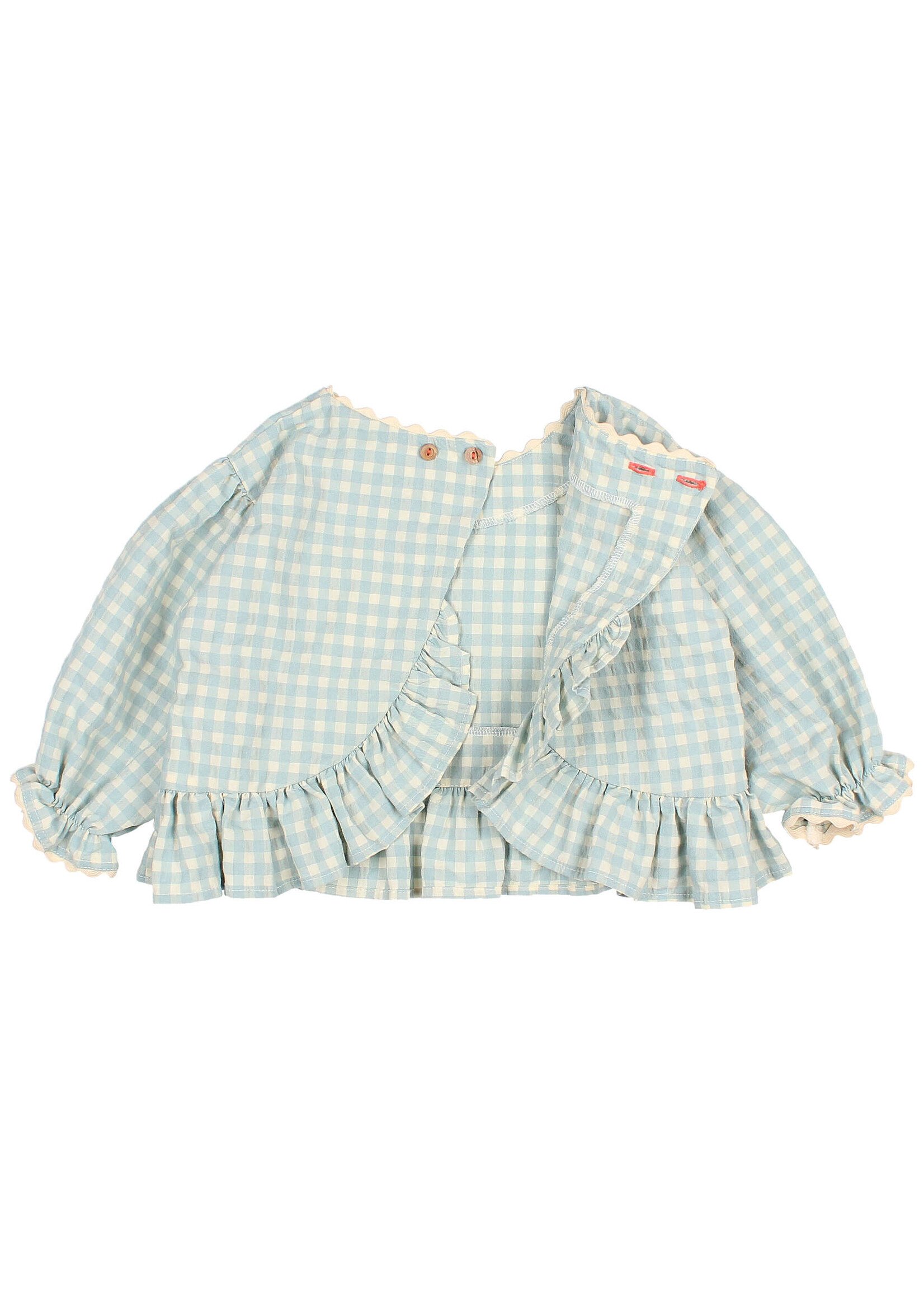 Buho Barcelona Gingham blouse Aqua - Buho