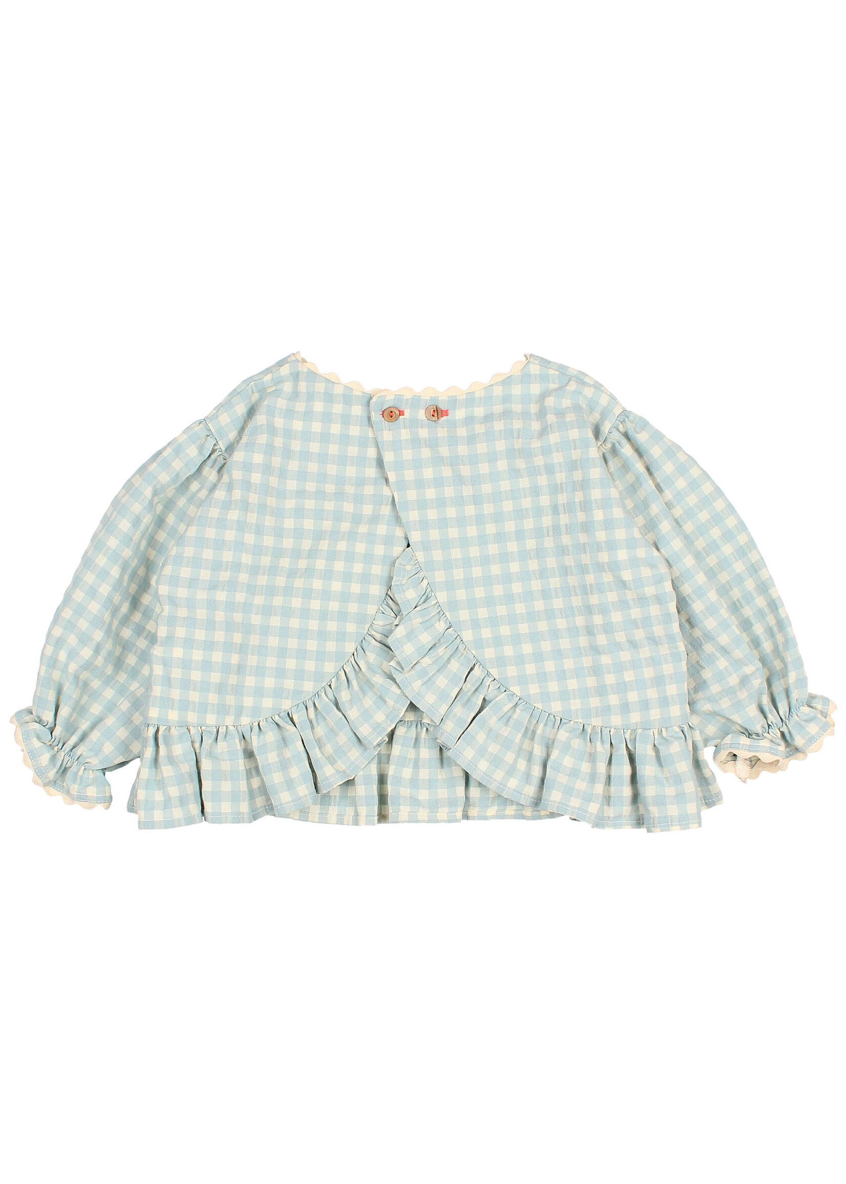 Buho Barcelona Gingham blouse Aqua - Buho