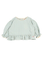 Buho Barcelona Gingham blouse Aqua - Buho