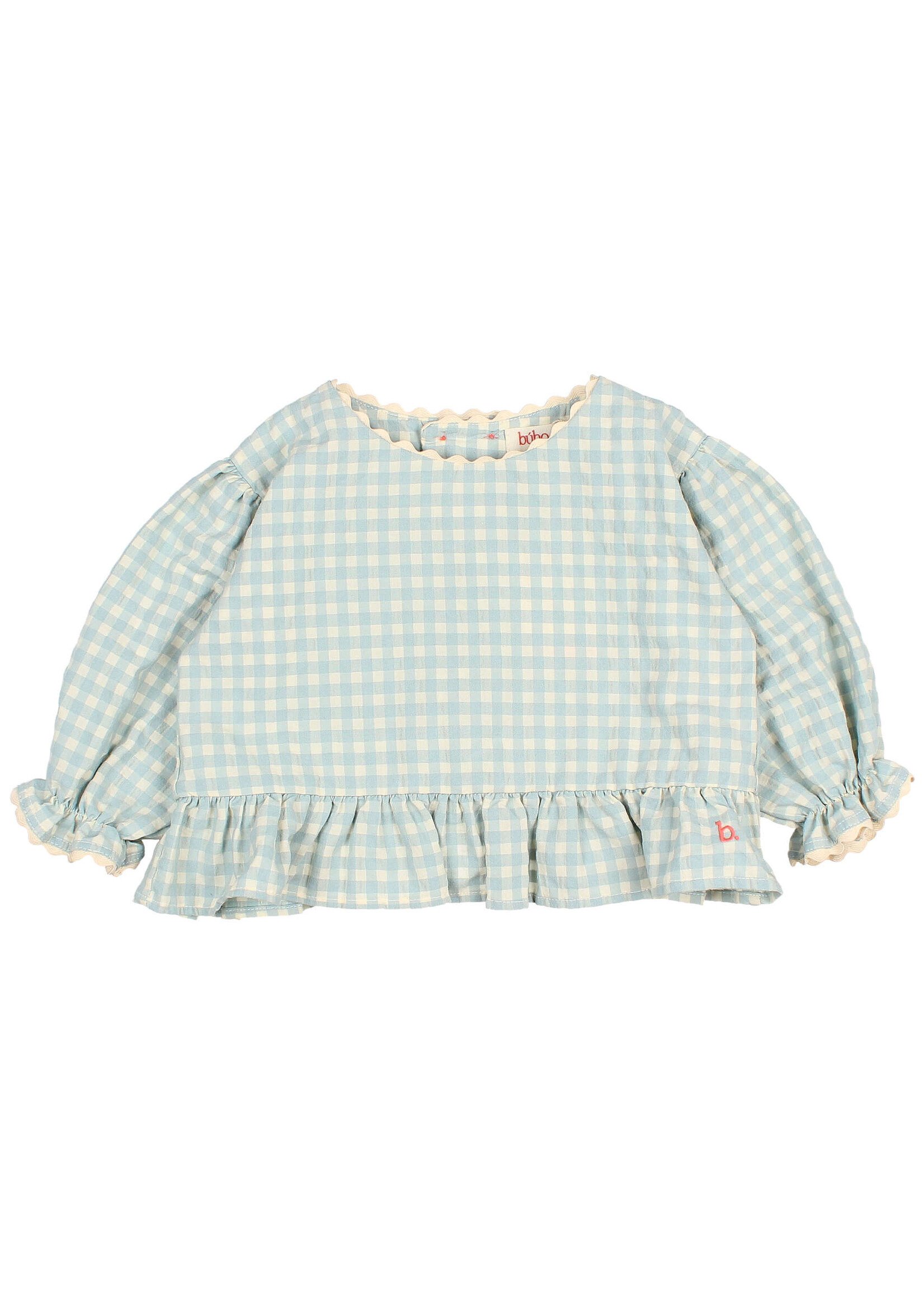 Buho Barcelona Gingham blouse Aqua - Buho