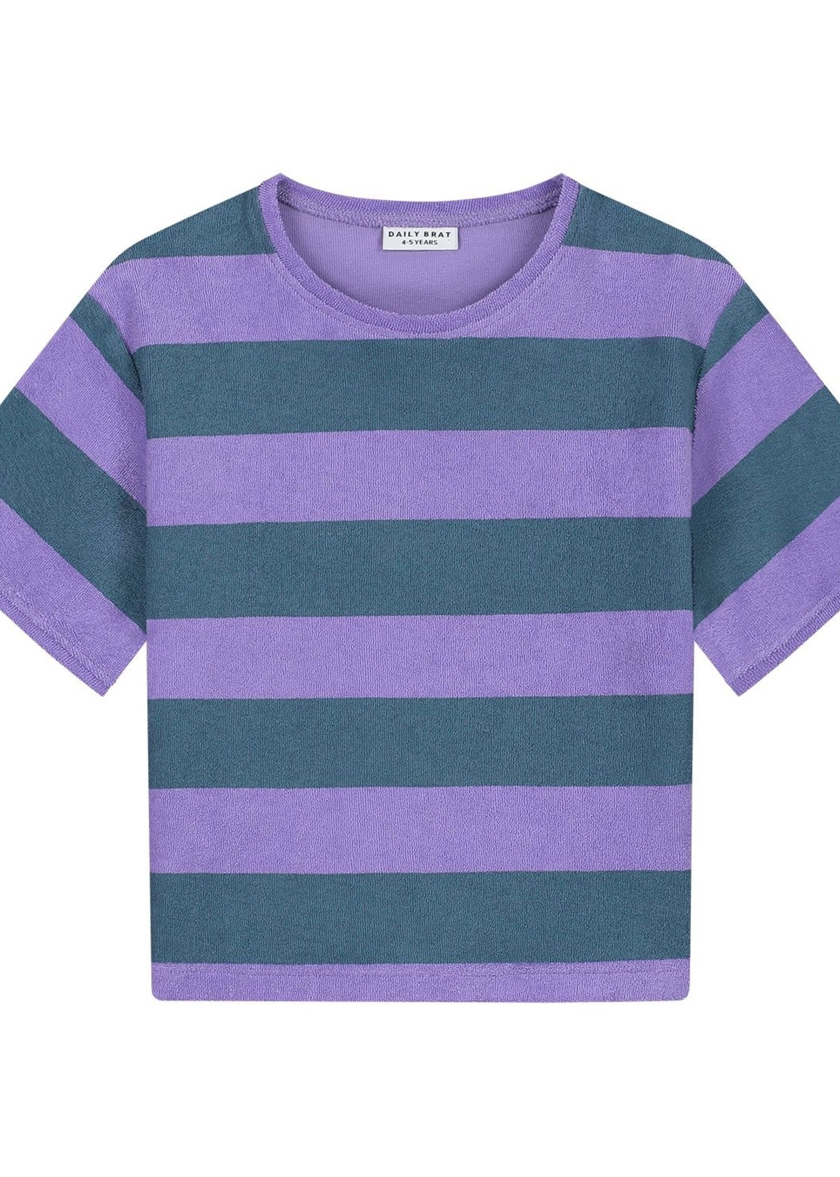 Daily Brat Striped towel tshirt Teal - Daily Brat