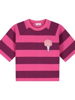 Daily Brat Striped ice cream tshirt Plum - Daily Brat