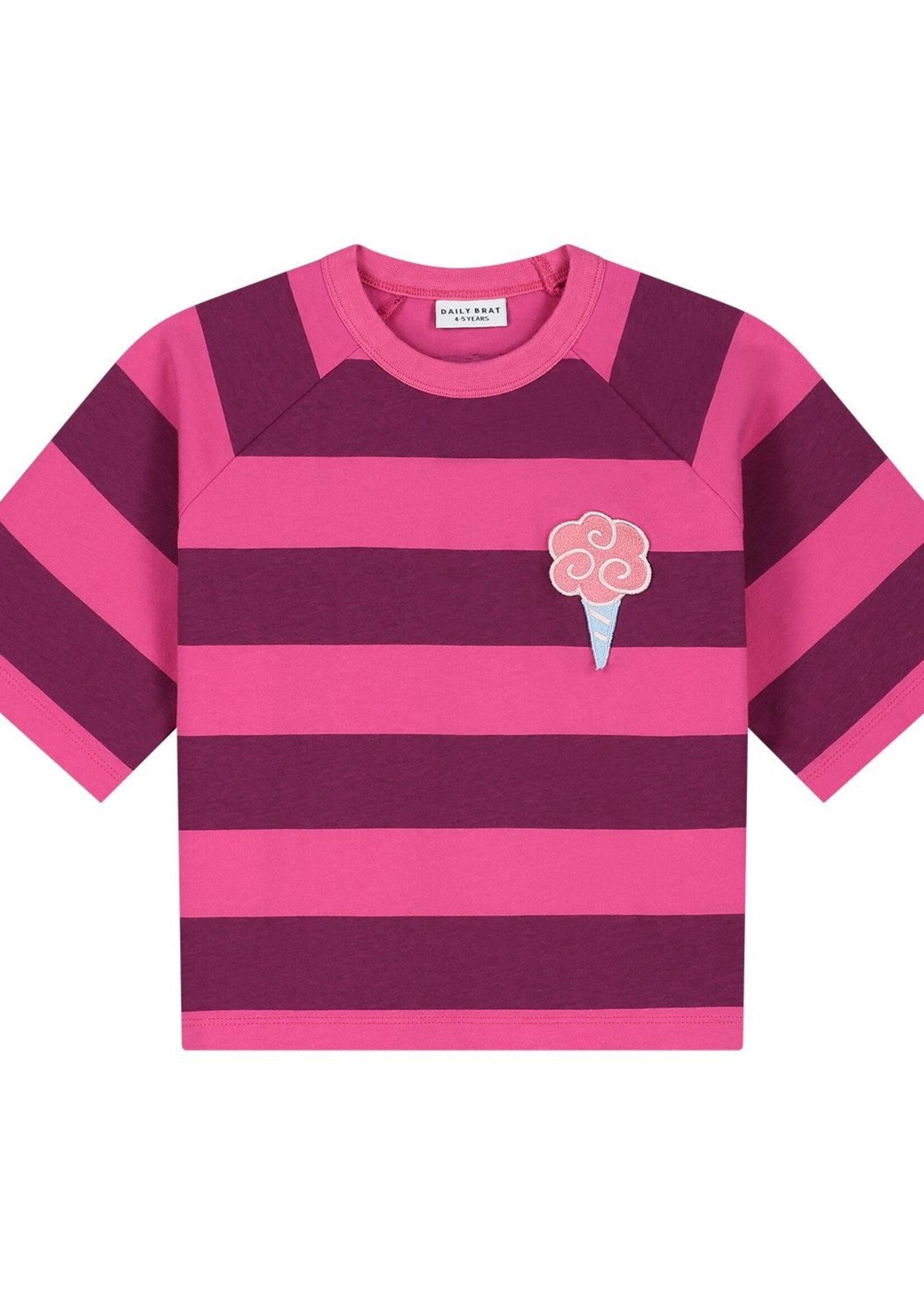Daily Brat Striped ice cream tshirt Plum - Daily Brat
