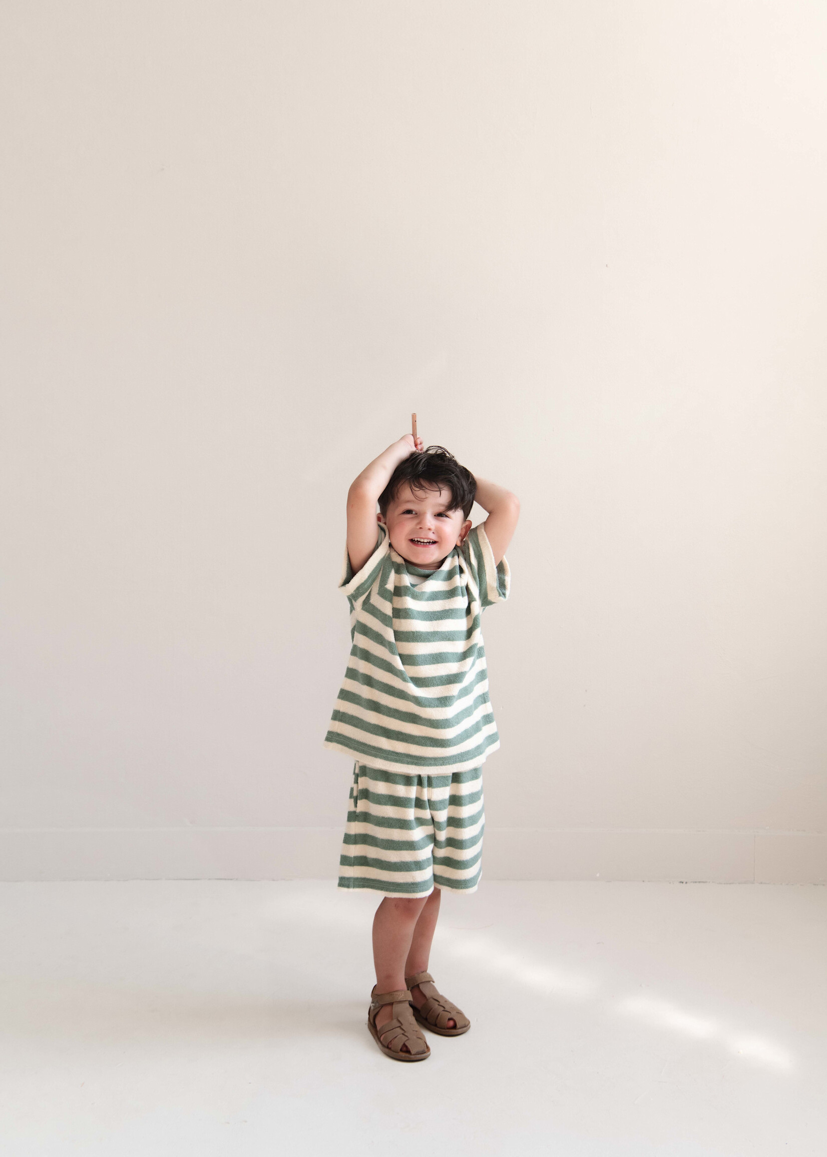 Jenest Robin shorts Water blue stripe - Jenest