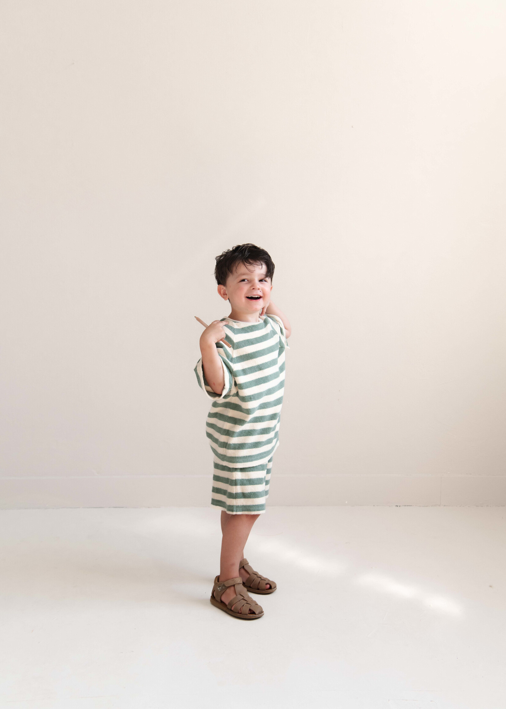 Jenest Robin shorts Water blue stripe - Jenest