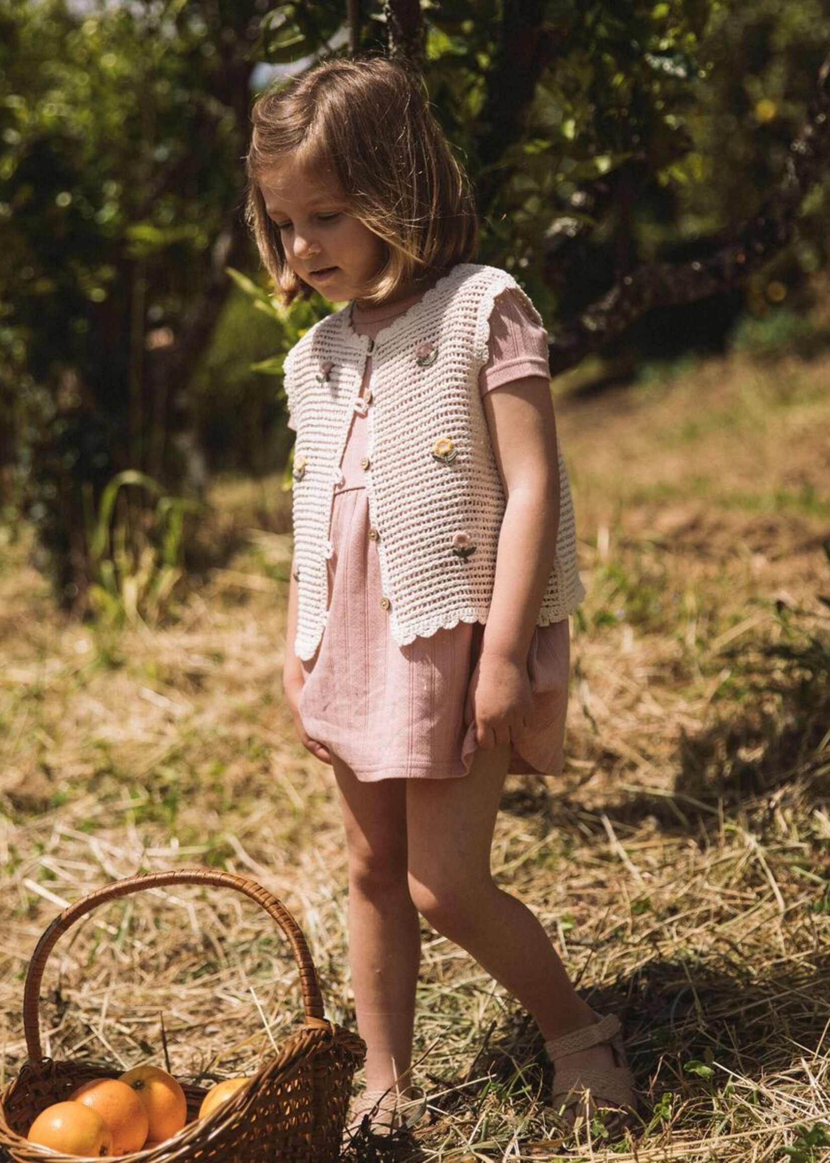 Lil Atelier Flora Knit Vest | Coconut milk - Lil atelier