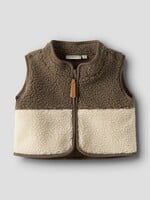 Lil Atelier Lajo loose vest | Turtle dove/shitake maat 74 - Lil atelier