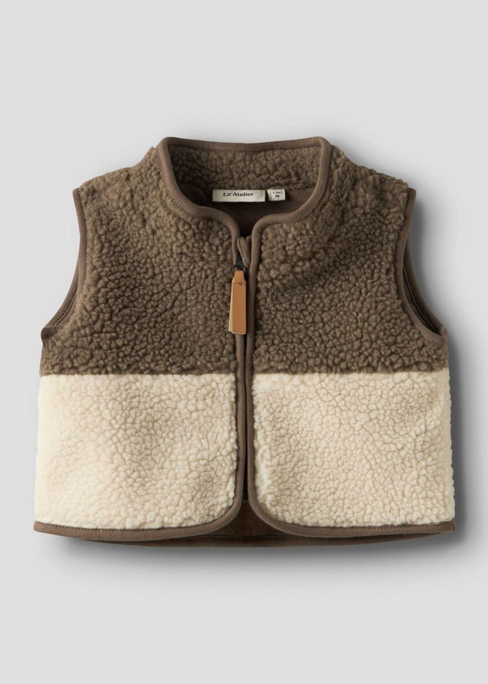 Lil Atelier Lajo loose vest | Turtle dove/shitake - Lil atelier