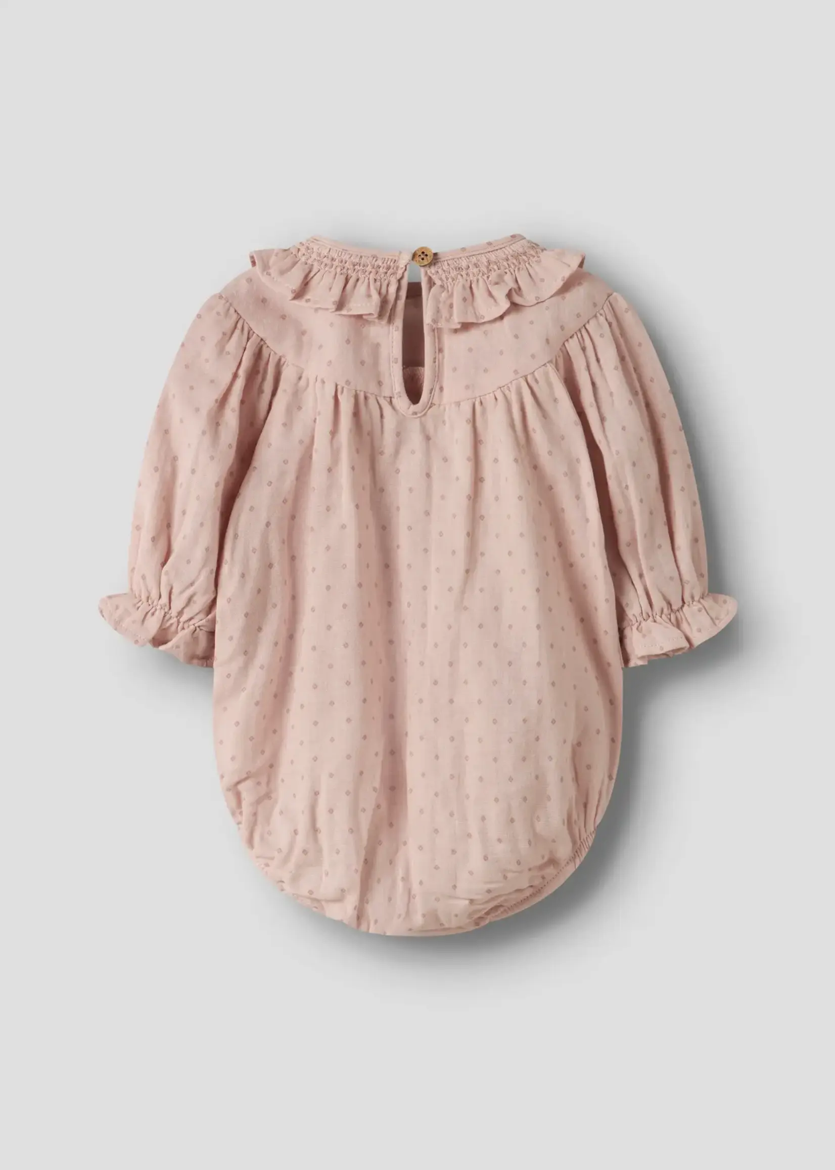 Lil Atelier Dembe LS loose romper | Peach whip - Lil Atelier