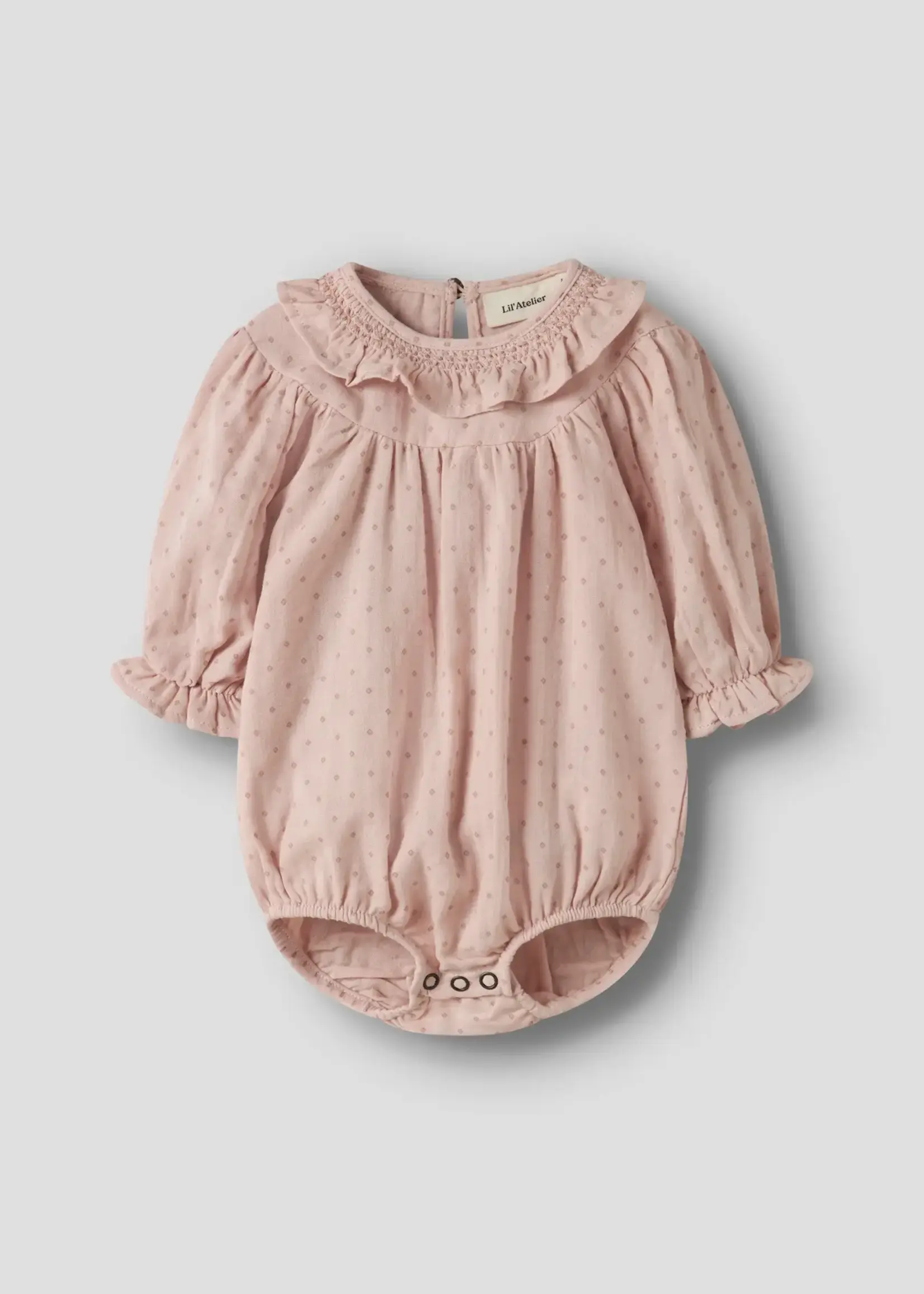 Lil Atelier Dembe LS loose romper | Peach whip - Lil Atelier