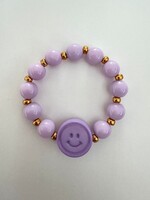 Armbandje smiley paars - By melo